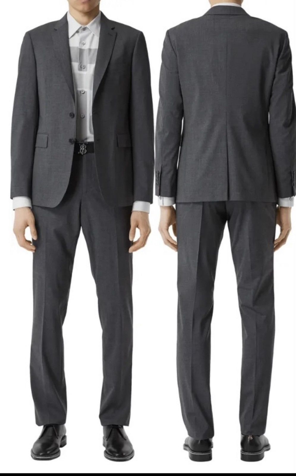 Burberry Burberry London Millbank Travel Suit Grey Wool Italy 50R Size 50R - 4 Thumbnail