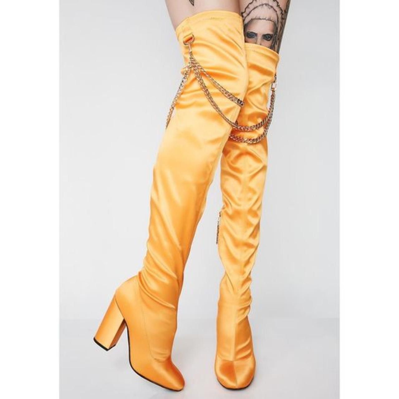 Poster Girl poster girl chained satin thigh high sock boots Size US 7 / IT 37 - 3 Thumbnail