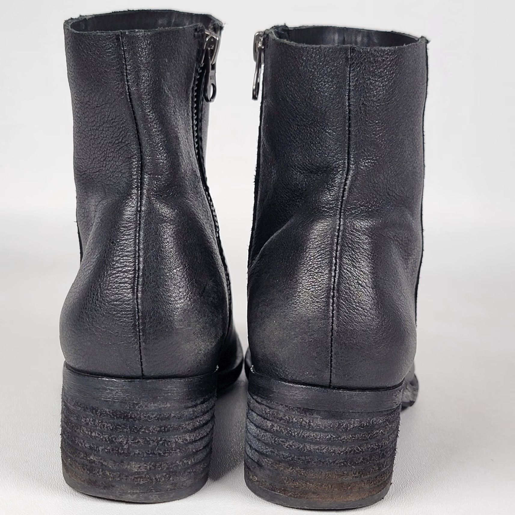 Vintage VINTAGE Women’s 7M Kork-Ease Zip On Ankle Boot Mayten Black Leather K54003 Size US 7 / IT 37 - 7 Thumbnail