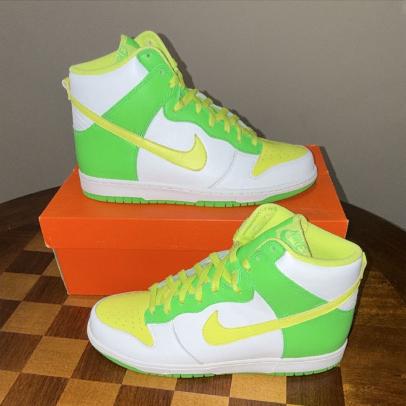 Nike Dunk High White Lemon Chiffon Radiant Green Men's 11M