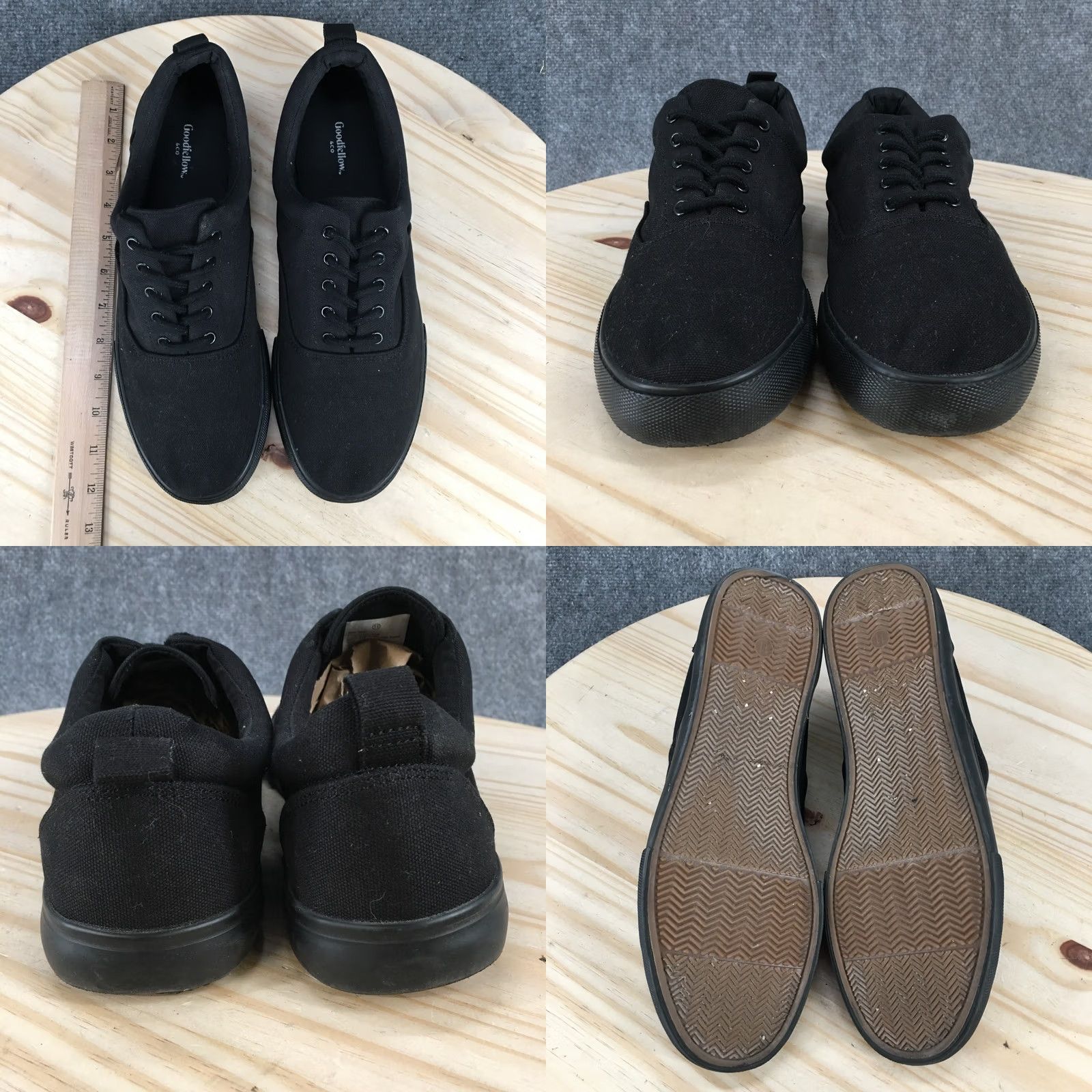 Vintage Goodfellow & Co Brady Low Top Sneakers Mens 11 Black Canvas Casual Lace Up Shoes Size US L / EU 52-54 / 3 - 8 Thumbnail
