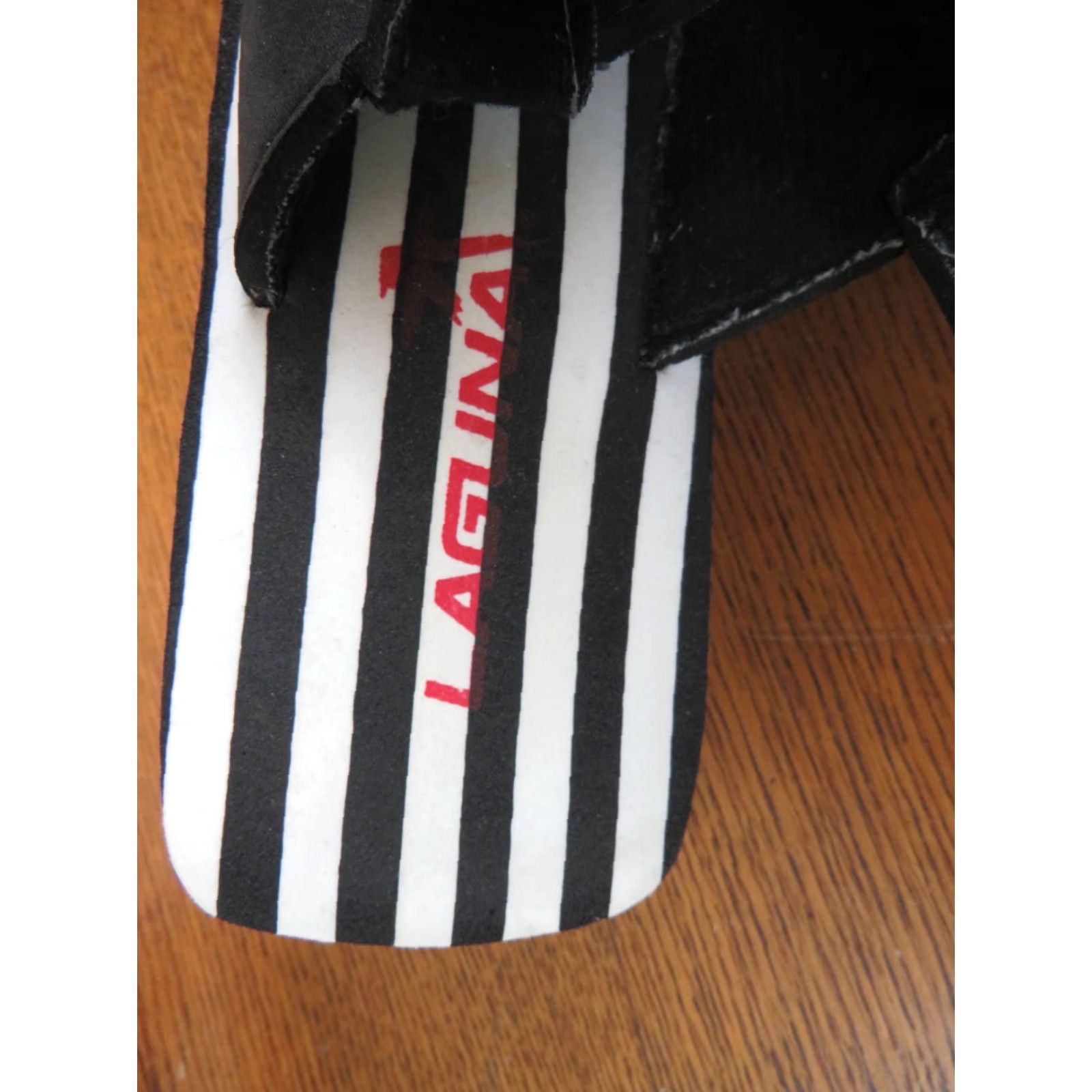 Vintage Laguna Dockers Ladies Black Slide Sandal 7/8 Women's Flip Flop White Stripes Stars N/A Size US 7 / IT 37 - 3 Thumbnail