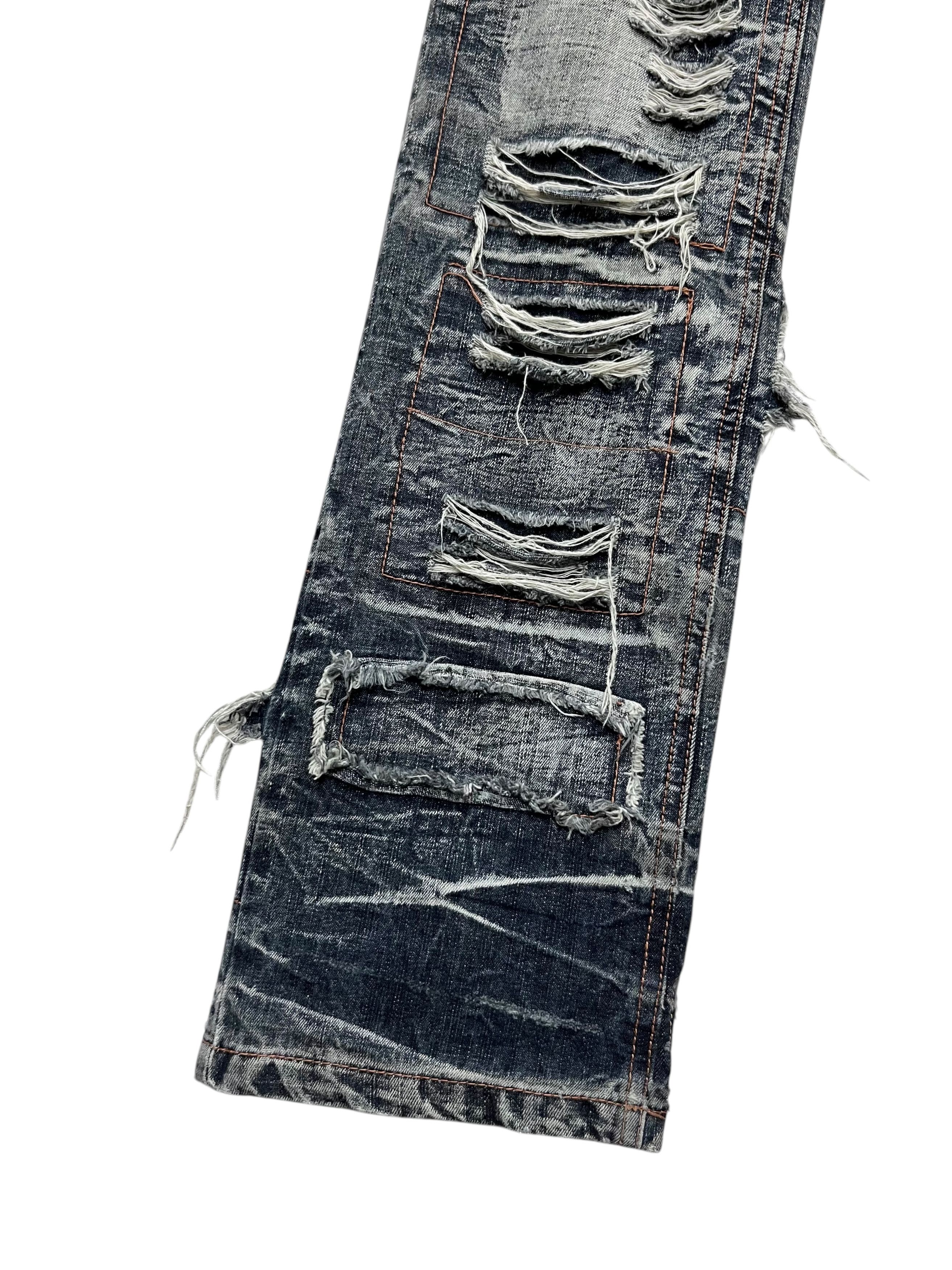 💀GRUNGE🔥LOWBOX Mudwash Distressed Ripped Denim Undercover