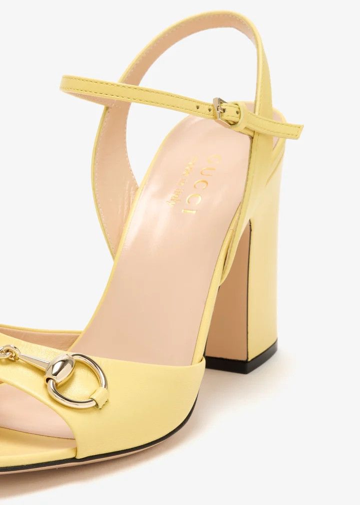 Gucci oc11z0126 Women's Horsebit Sandals in Yellow Size US 10 / IT 40 - 2 Thumbnail