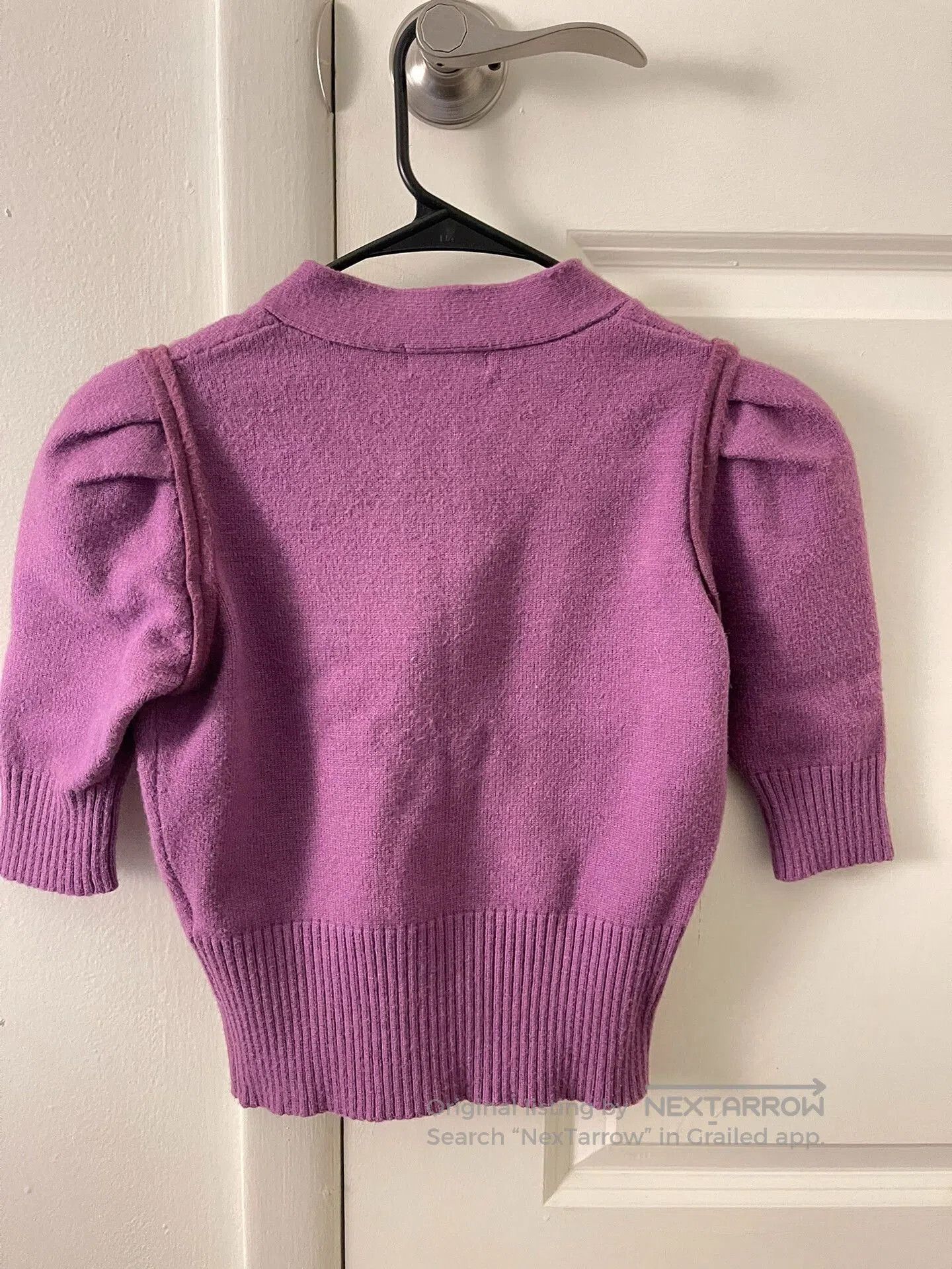 Japanese Brand Short Purple Knit Sweater Size S. Size S / US 4 / IT 40 - 2 Thumbnail
