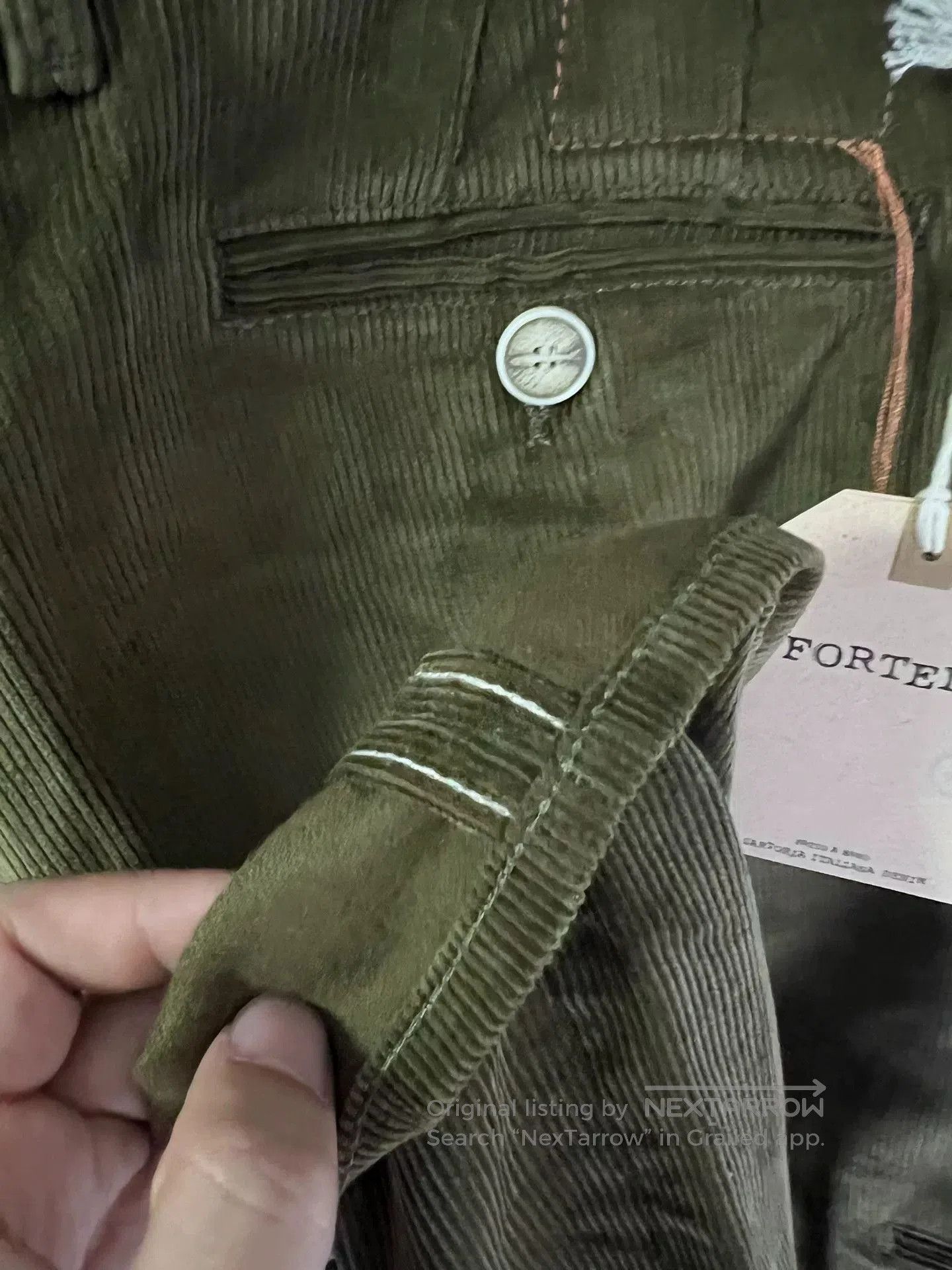 Fortela Fortela Green Corduroy Casual Pants. Size US 33 - 8 Thumbnail
