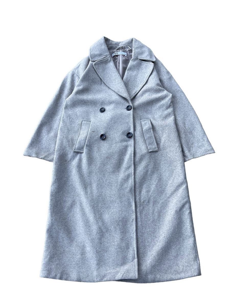image of Zara Wool Heavy Long Coat in Cream, Women's (Size Medium)