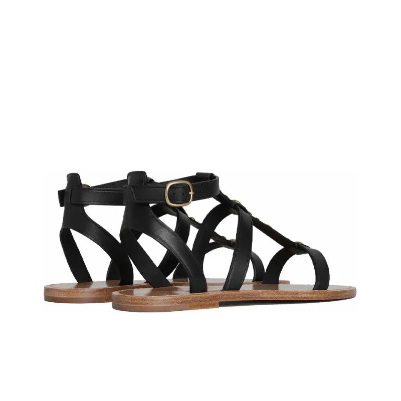 Celine o1y0725 Leather Sandals in Black Size US 6 / IT 36 - 4 Thumbnail