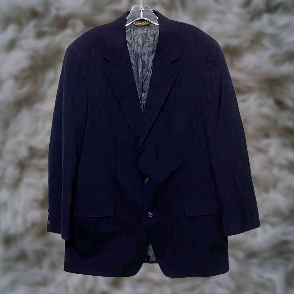 Brooks Brothers Brooks Brothers Blue Pinstripes Blazer Mens 42L Big Tall Workwear Suit Jacket Vintage Size 42R - 1 Thumbnail
