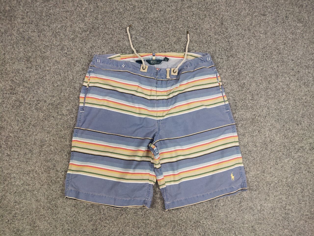 Polo Ralph Lauren Vintage 90's Polo Ralph Lauren Canvas Blue Striped Shorts Size US 36 / EU 52 - 8 Thumbnail