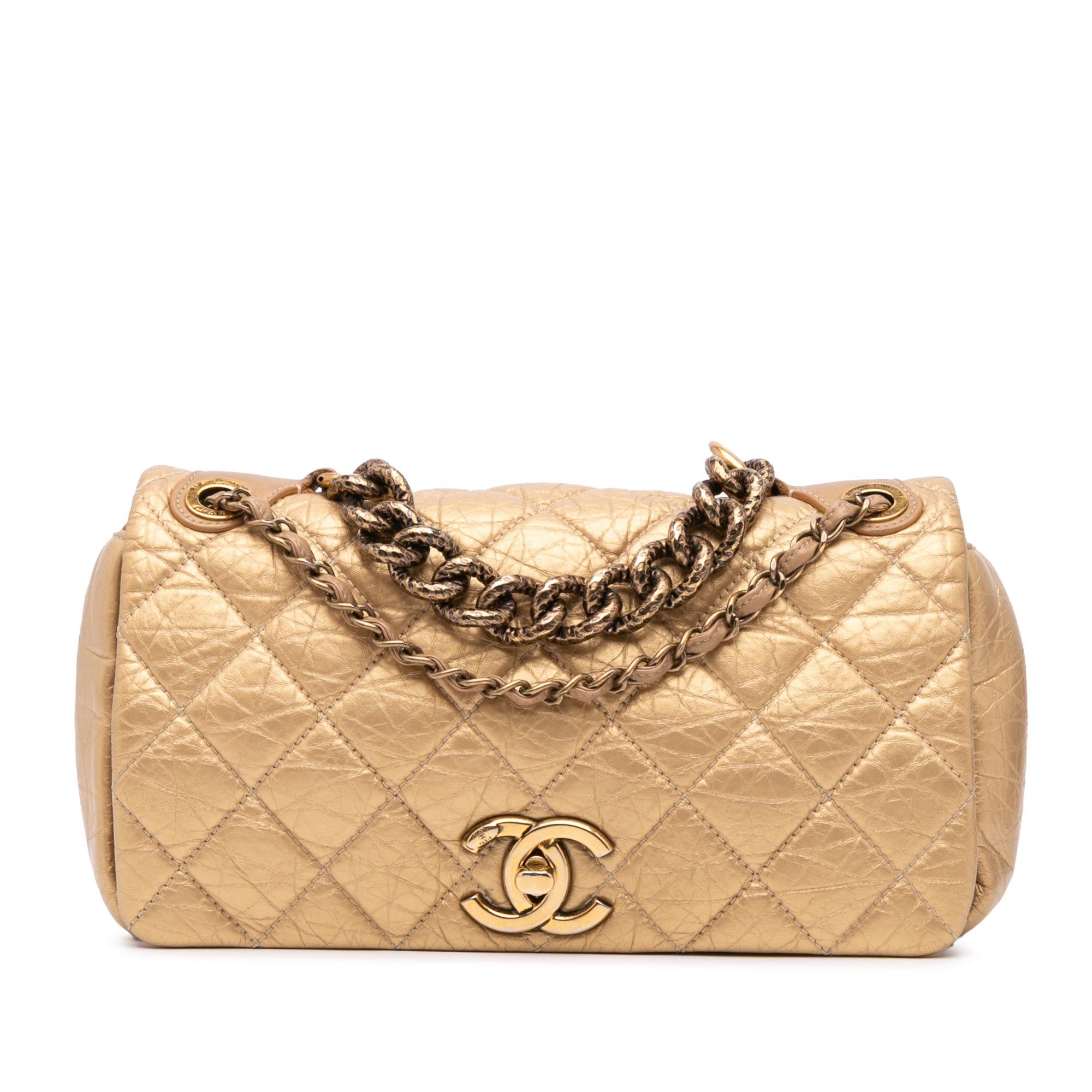 Chanel Chanel Medium Quilted Aged Calfskin Pondicherry Flap Gold Size ONE SIZE - 1 Thumbnail
