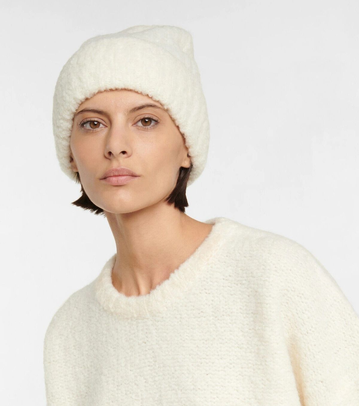 Toteme o1mle0525 Size: OS / Boucie Knit Cap / Hat Beanie in Bone Size ONE SIZE - 1 Thumbnail