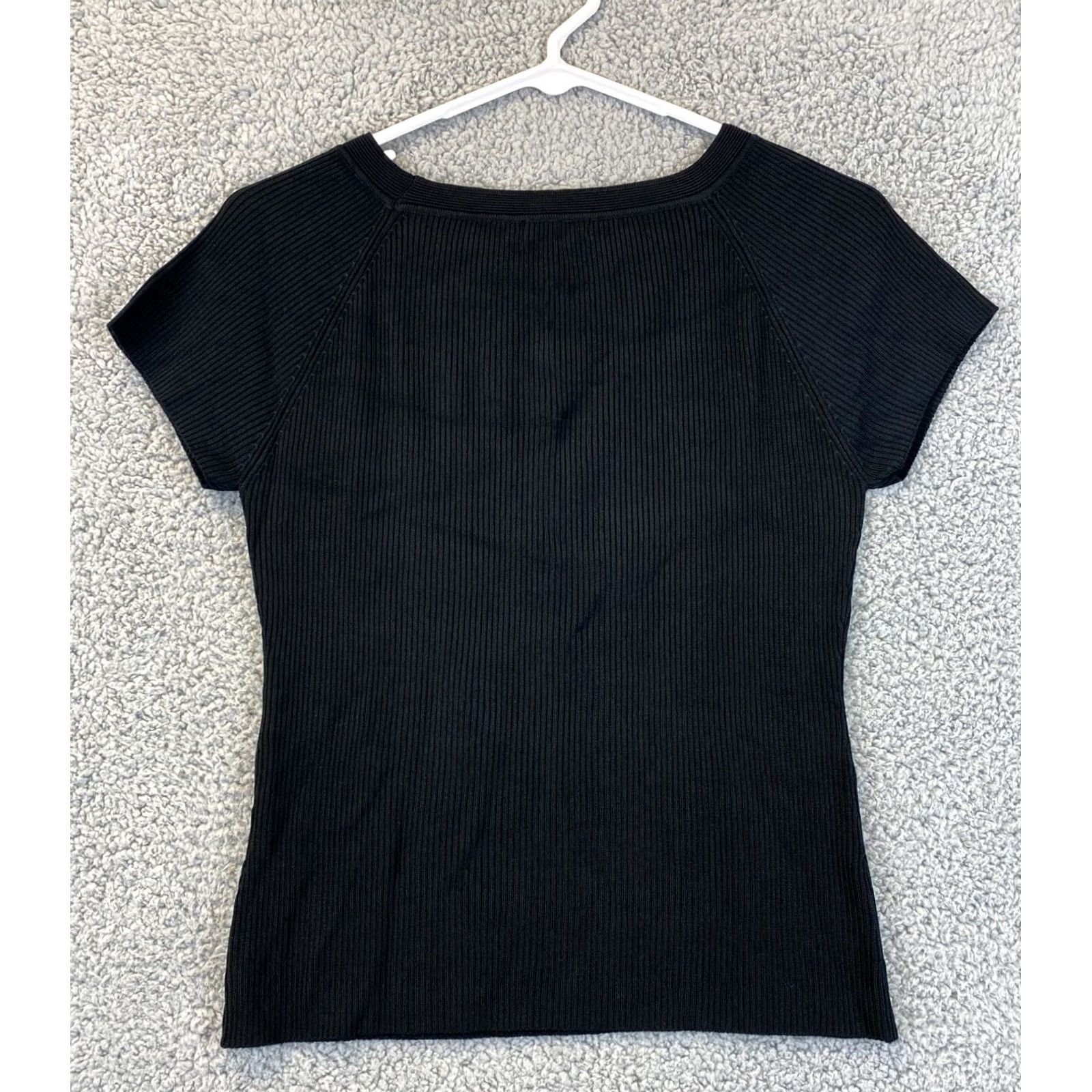 Vintage FINE PARIS COLLECTION Knit Top Women L Black Viscose Short Sleeve Scoop Neck Knit Top Paris Theme Womens Regular Sized L Black Visco Size L / US 10 / IT 46 - 7 Thumbnail