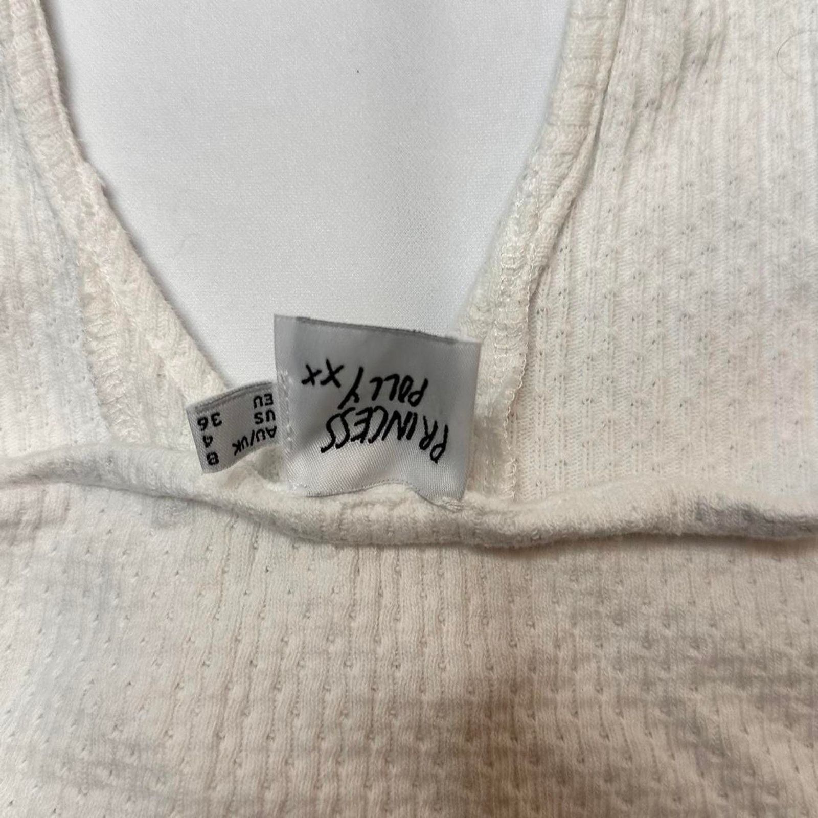 PRINCESS POLLY Princess Polly Size S White Haltered Backless 97% Cotton Size S / US 4 / IT 40 - 4 Thumbnail