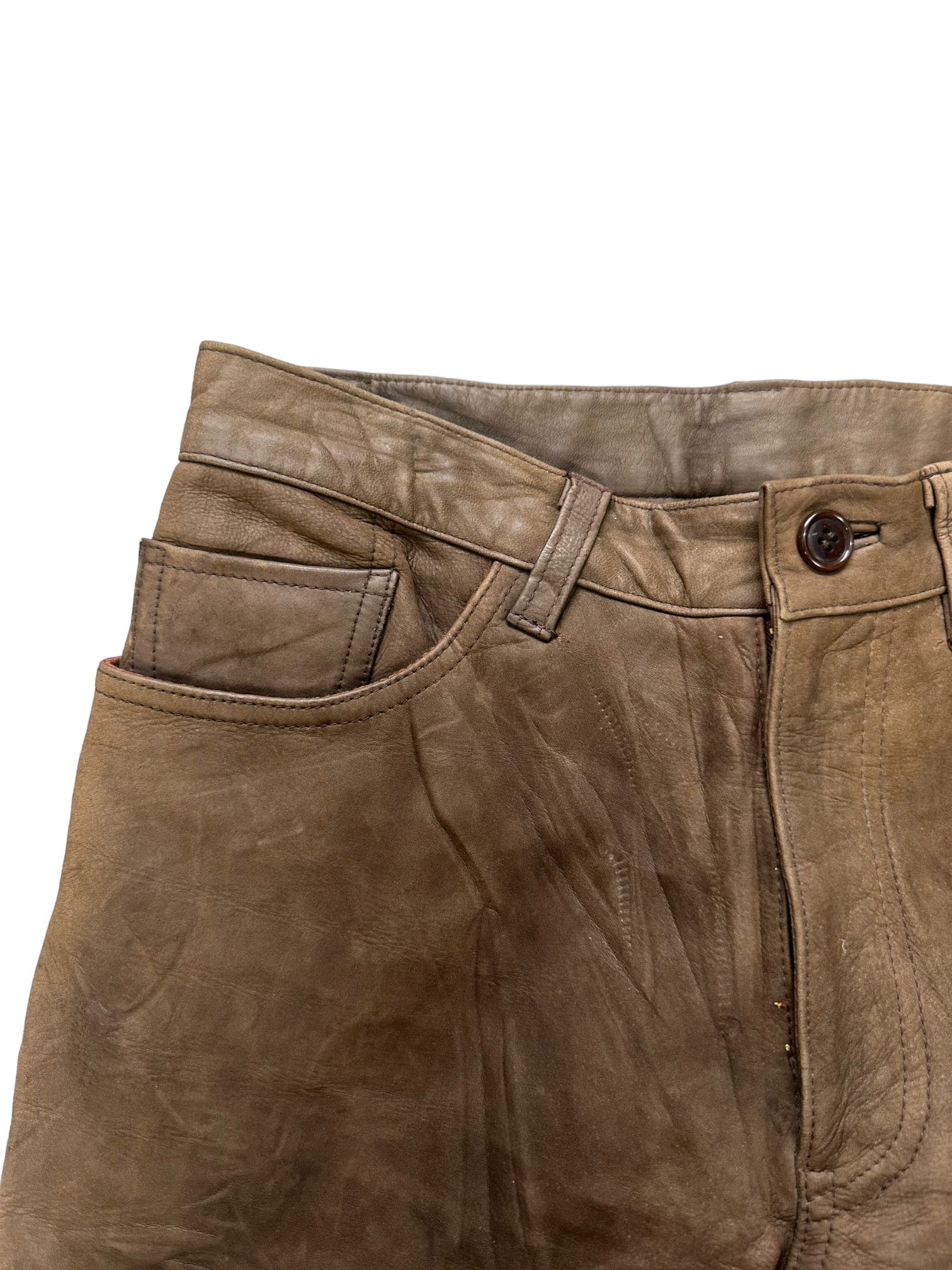 Japanese Brand TRANS CONTINENTS LEATHER PANT #7914-189 Size US 28 / EU 44 - 3 Thumbnail