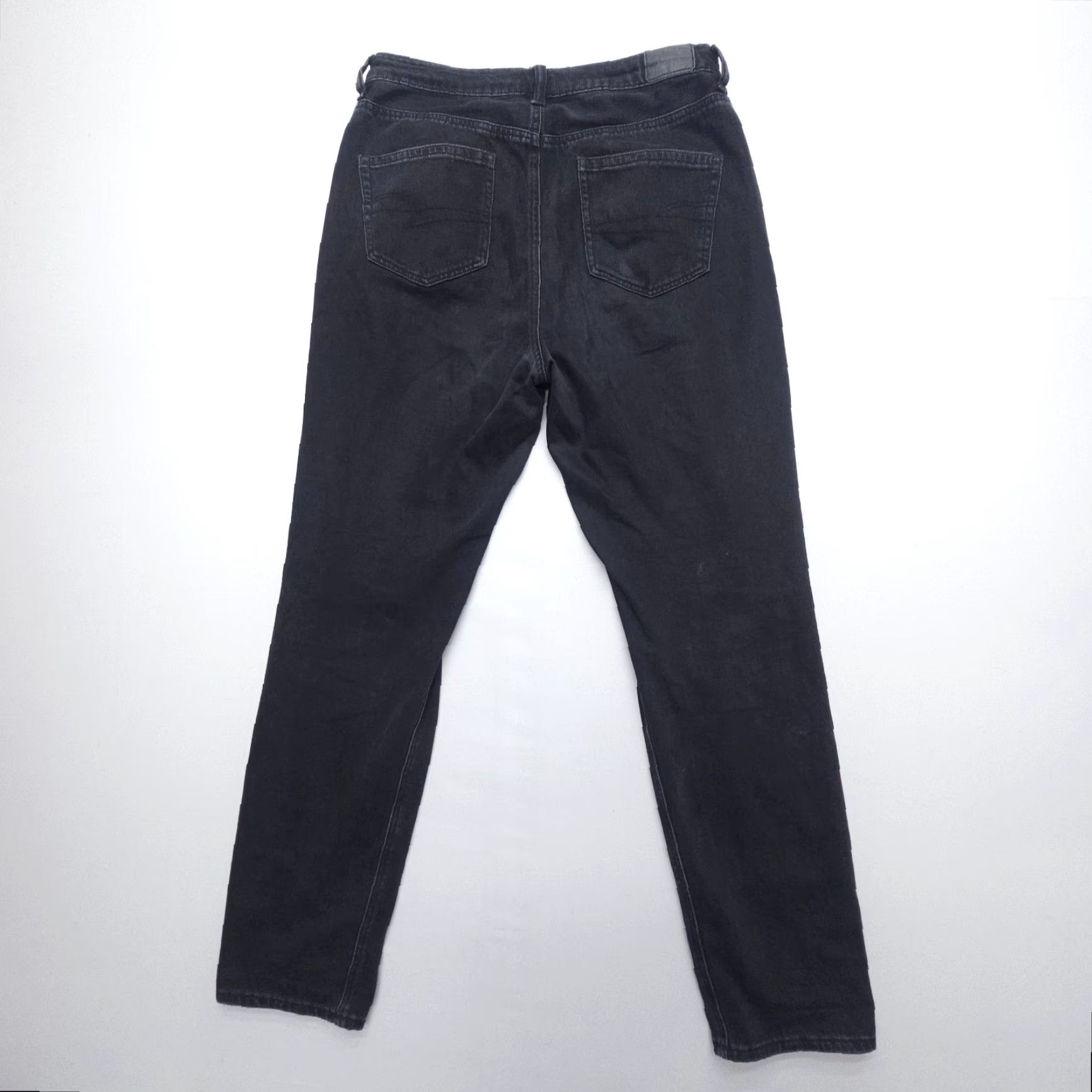 American Eagle Outfitters American Eagle Jeans Womens 8 Long Black Highest Rise Distressed Denim Size 30" / US 8 / IT 44 - 2 Thumbnail