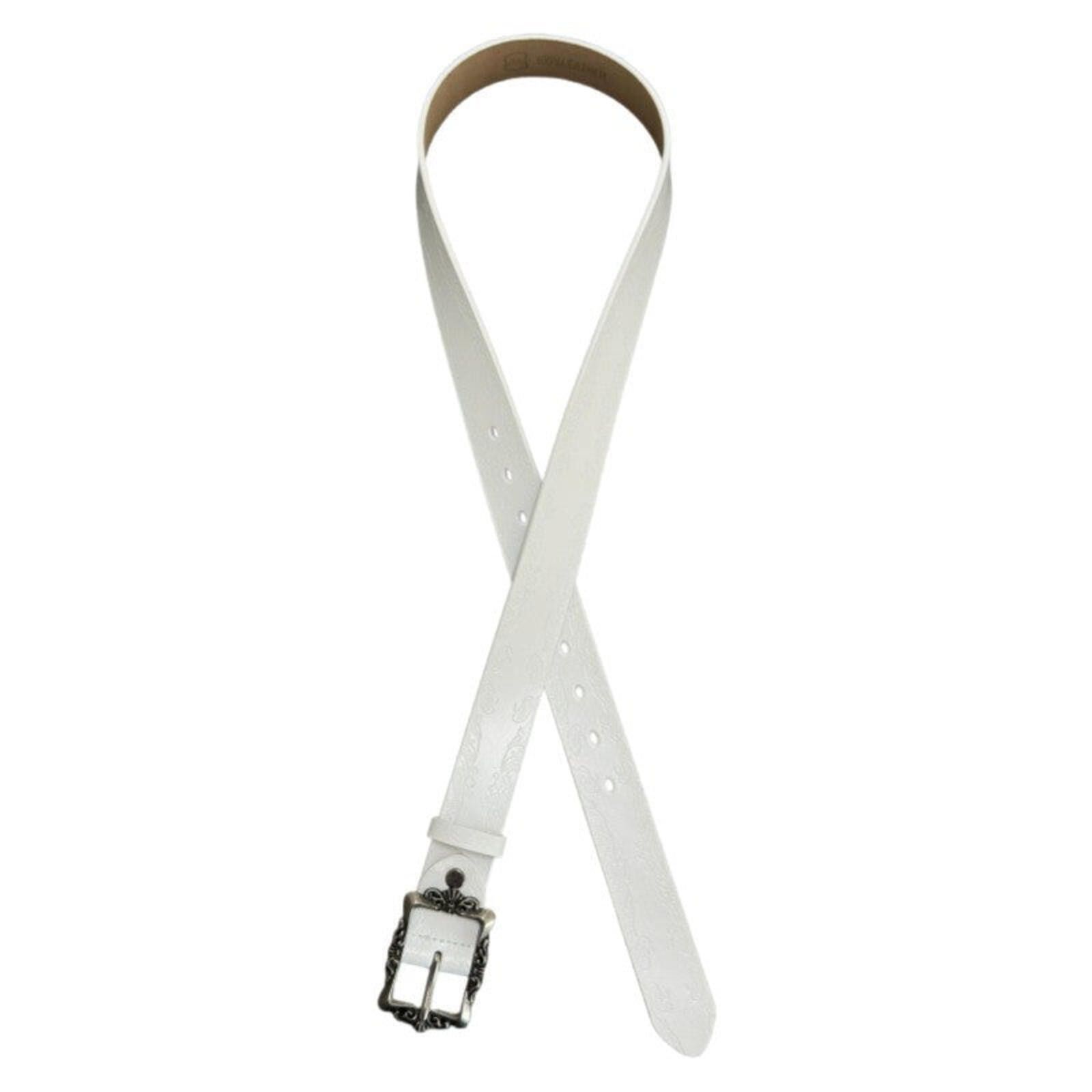 Other White Porcelain Relief Embossed Belt Size ONE SIZE - 6 Thumbnail