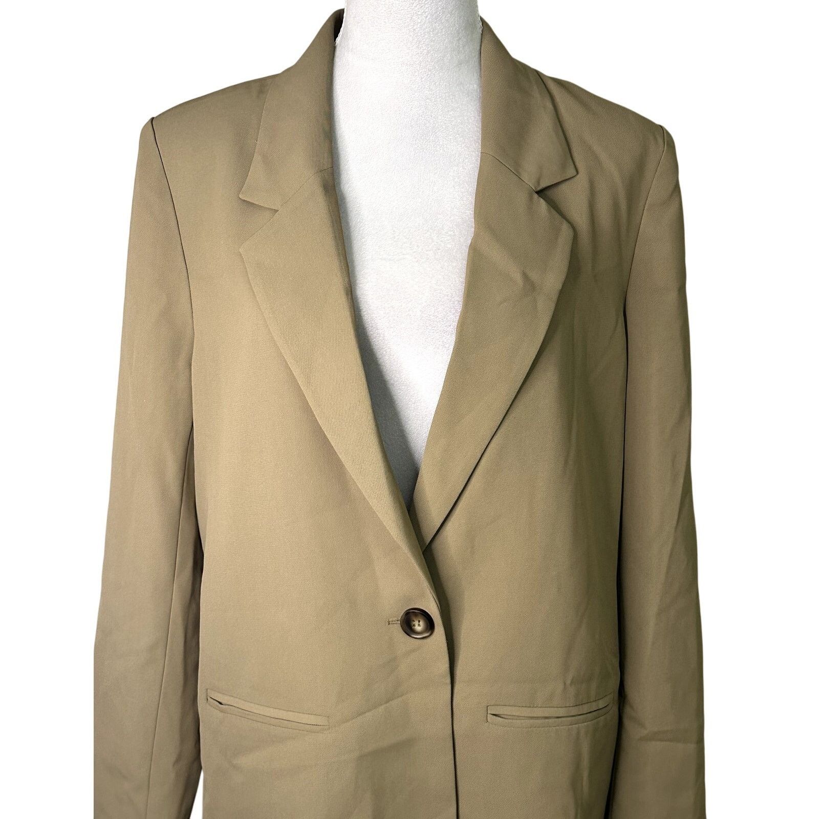 Other WAYF Blazer Single Button Relaxed Fit Long Sleeves Tan NWT Size M / US 6-8 / IT 42-44 - 2 Thumbnail