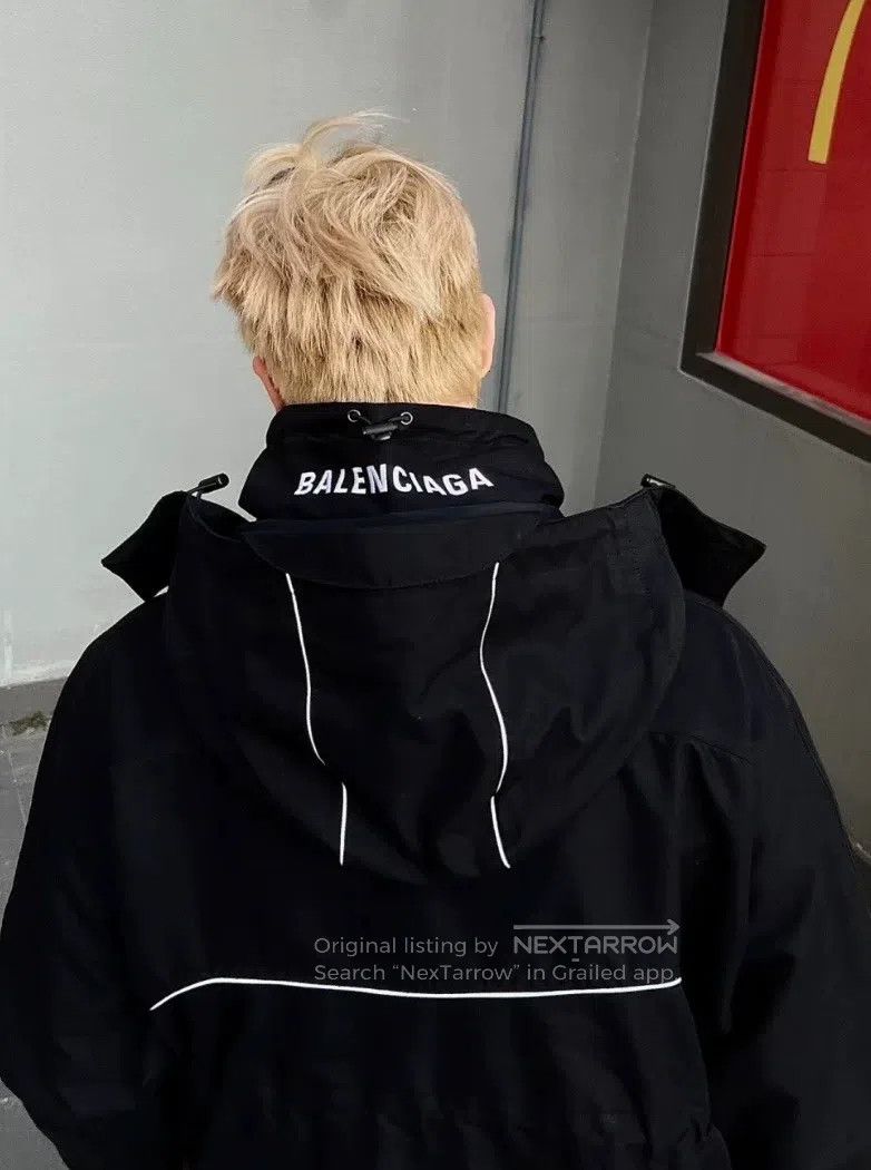 Balenciaga Balenciaga Black Windbreaker Jacket Size US XXS / EU 40 - 4 Thumbnail