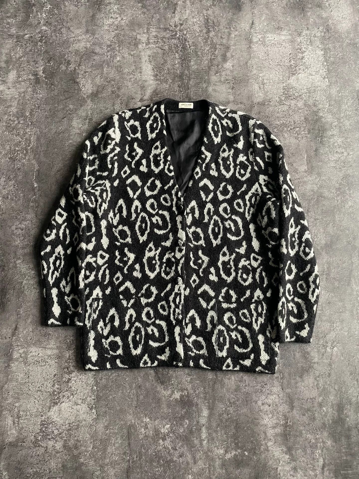 Saint Laurent Paris saint laurent leopard print mohair cardigan. Size XS / US 0-2 / IT 36-38 - 1 Thumbnail