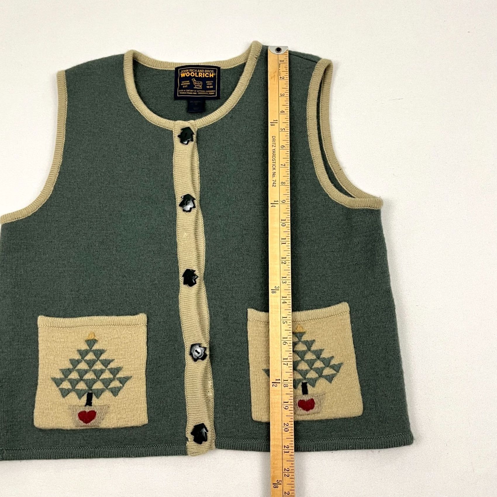 Vintage VINTAGE Woolrich Christmas Sweater Vest Womens M Green Wool Knit Holiday Party 90s Size M / US 6-8 / IT 42-44 - 5 Thumbnail