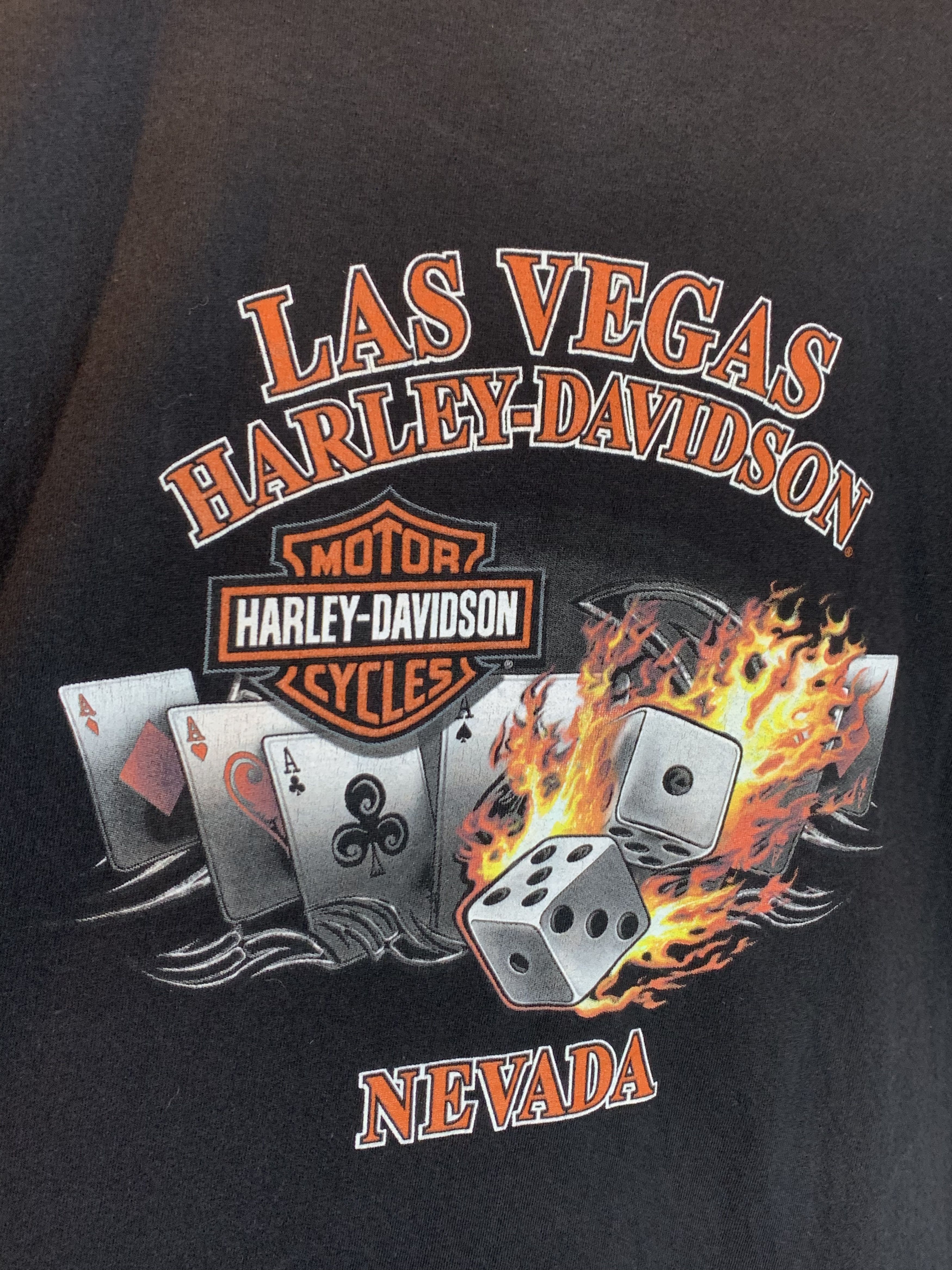 Harley Davidson *RARE* Harley Davidson Flaming Dice Las Vegas Biker T-Shirt Size US XL / EU 56 / 4 - 3 Thumbnail