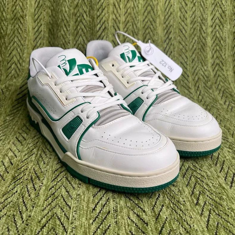 Louis Vuitton Louis Vuitton Trainer White Green Sneakers - dmc Size US 6.5 / EU 39-40 - 1 Thumbnail