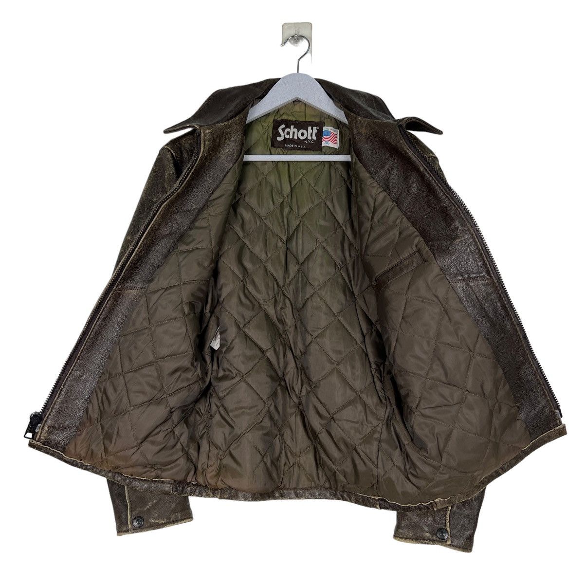 Schott 🔥 VINTAGE SCHOTT NYC LEATHER RACER JACKET MADE IN USA Size US S / EU 44-46 / 1 - 12 Thumbnail