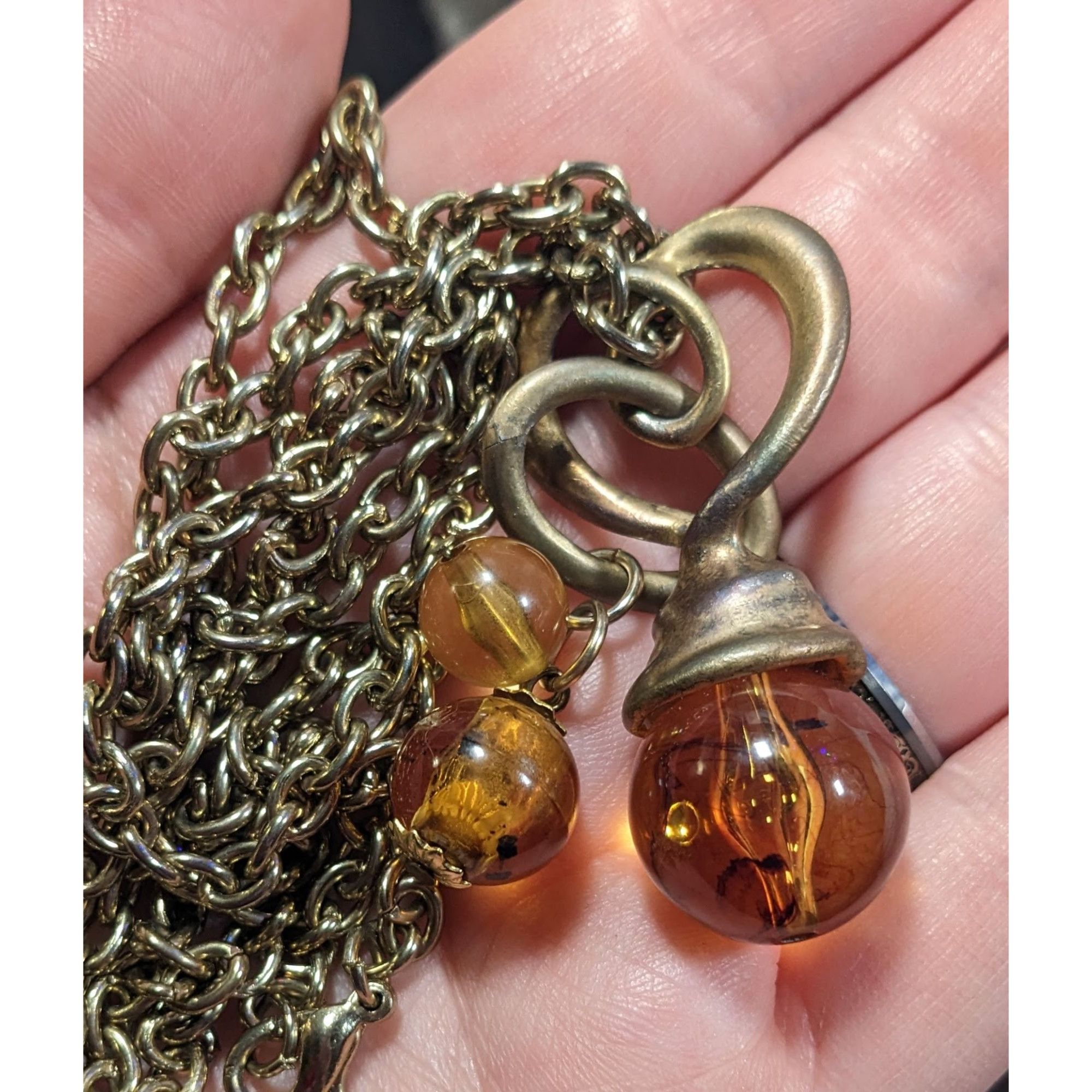 Other Vintage Honey Glass Beaded Charm Pendant Necklace Size ONE SIZE - 9 Thumbnail