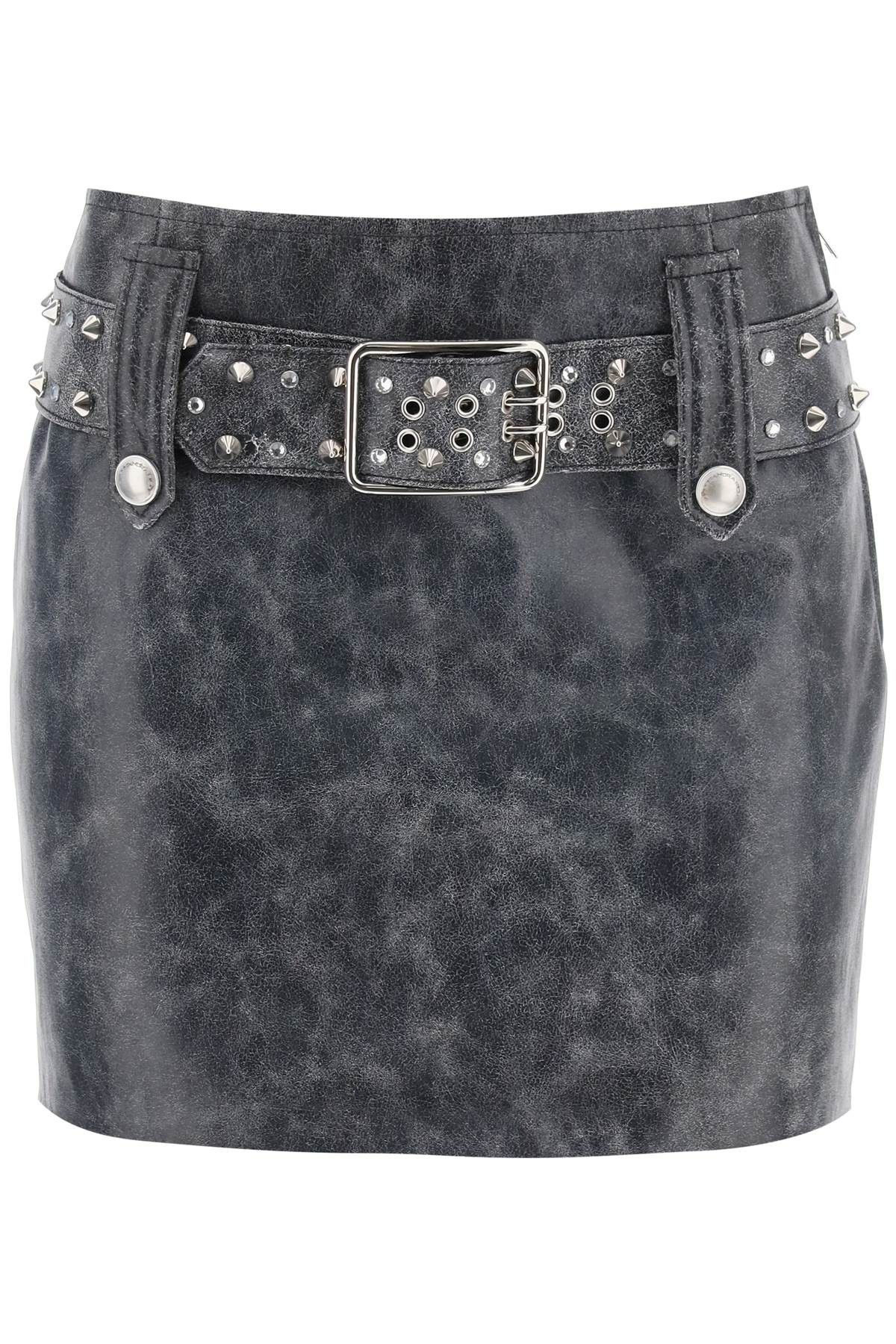 Alessandra Rich ALESSANDRA RICH Leather Mini Skirt With Belt And Appliques Size 27" / US 4 / IT 40 - 1 Thumbnail