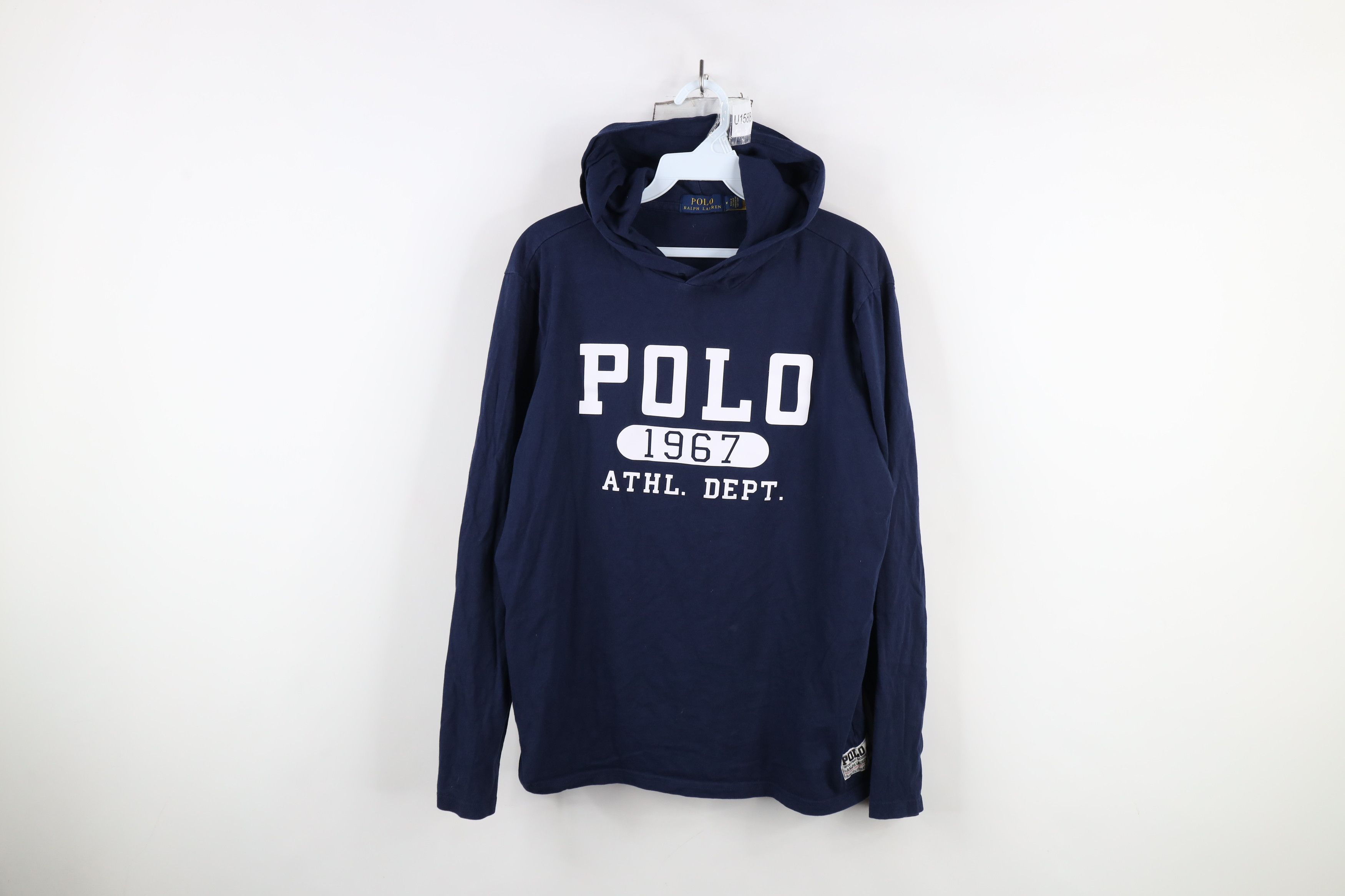 Ralph Lauren Vintage Ralph Lauren Spell Block Letter Hooded T-Shirt Blue Size US M / EU 48-50 / 2 - 1 Thumbnail
