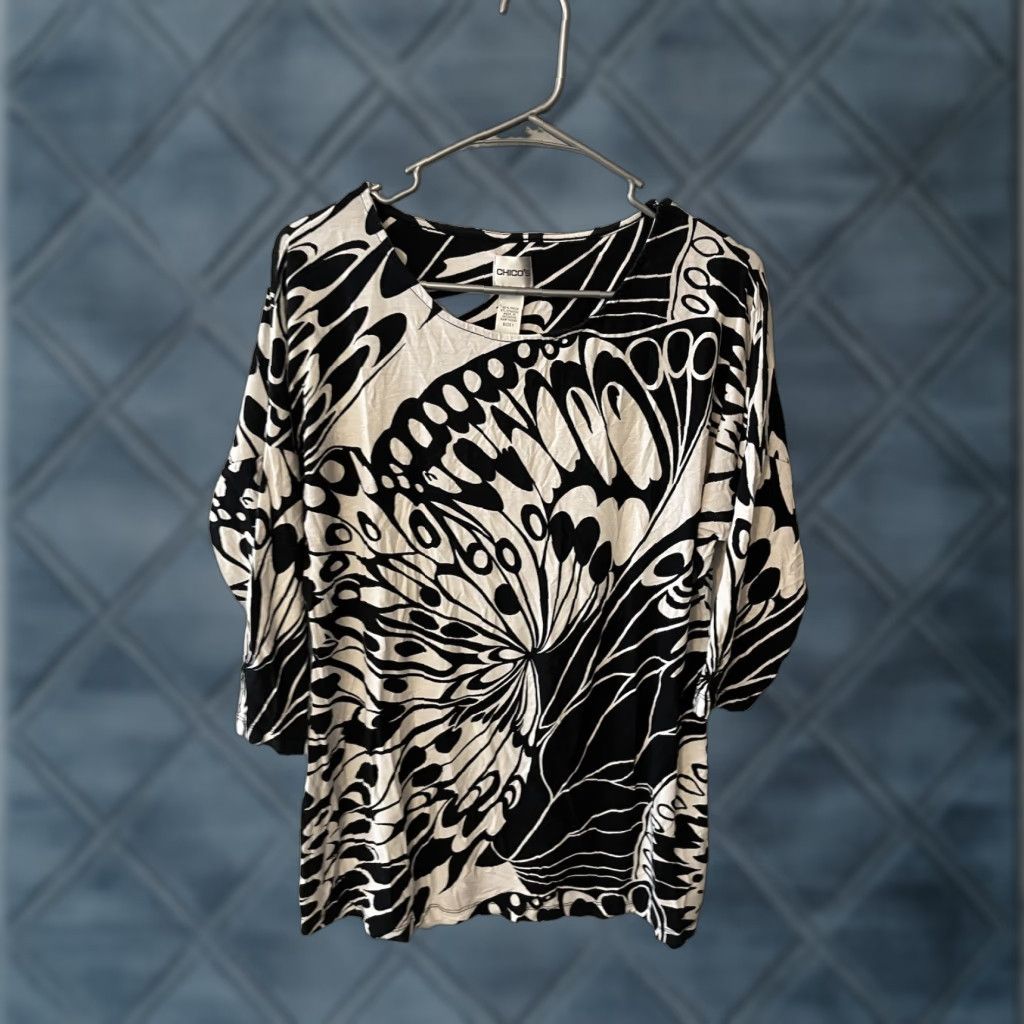 Vintage Additions Top 1 Black Butterfly Polyester Spandex Womens Size XS / US 0-2 / IT 36-38 - 1 Thumbnail