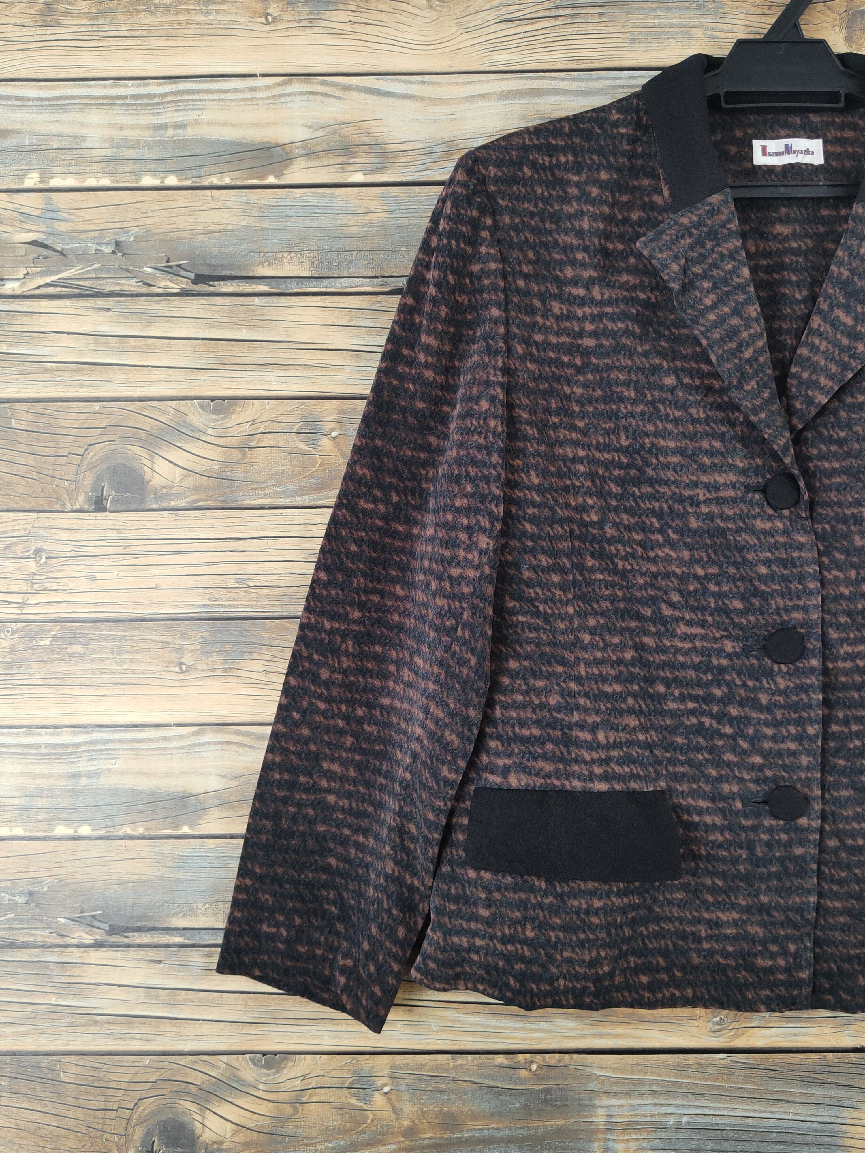 Japanese Brand × Vintage Vintage Tomi Miyazki Black Brown Blazers Size M / US 6-8 / IT 42-44 - 3 Thumbnail