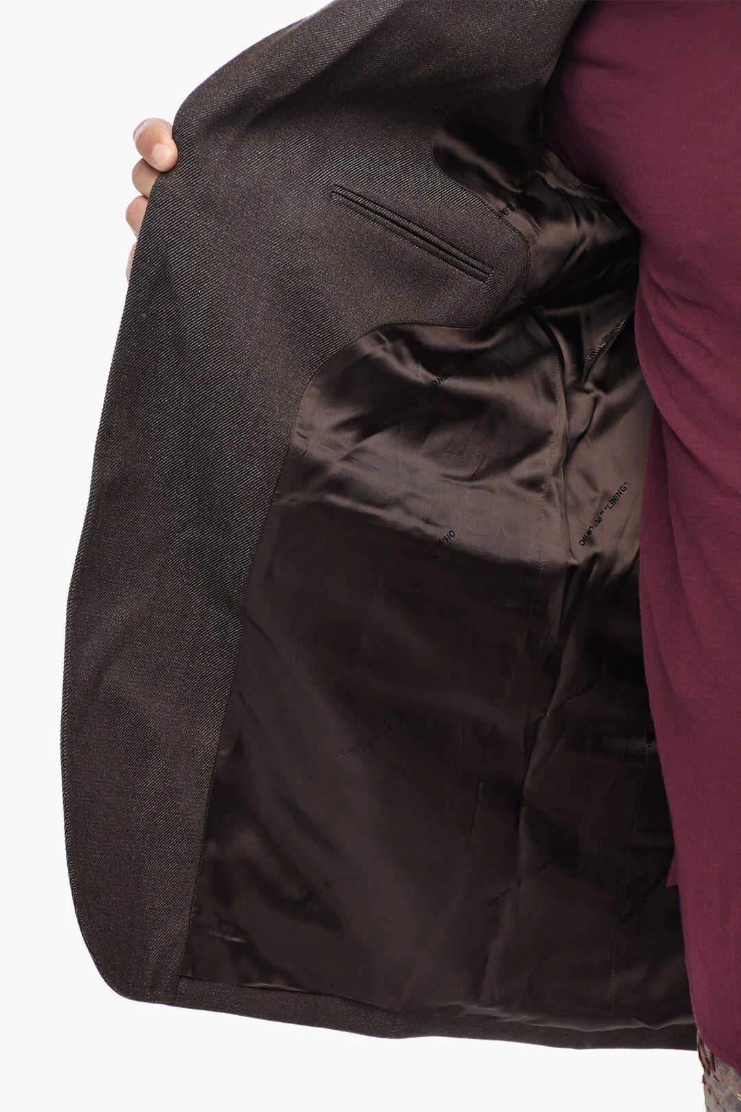 Off-White og1mm0426 Wool-Twill Blazer in Brown Size US M / EU 48-50 / 2 - 6 Thumbnail