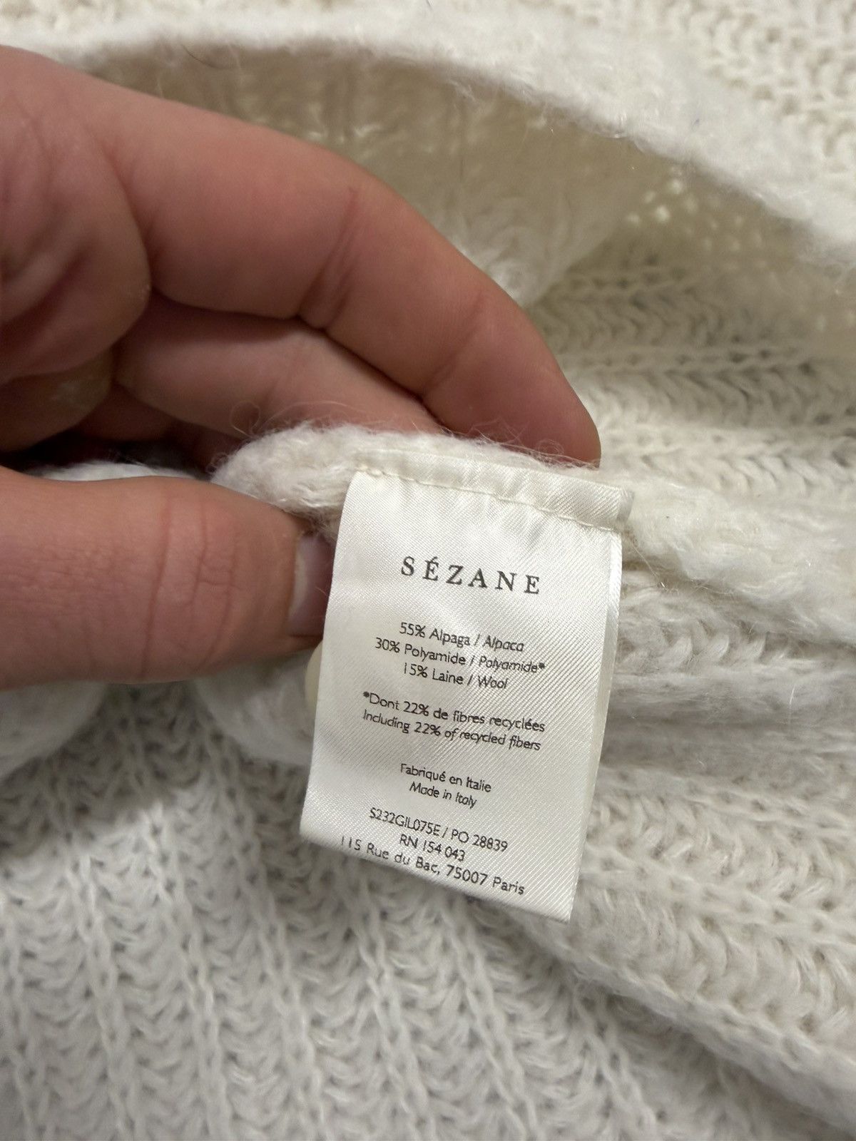 Sezane Sezane Milky Alpaca Knitted Wool Cardigan Size L / US 10 / IT 46 - 10 Thumbnail