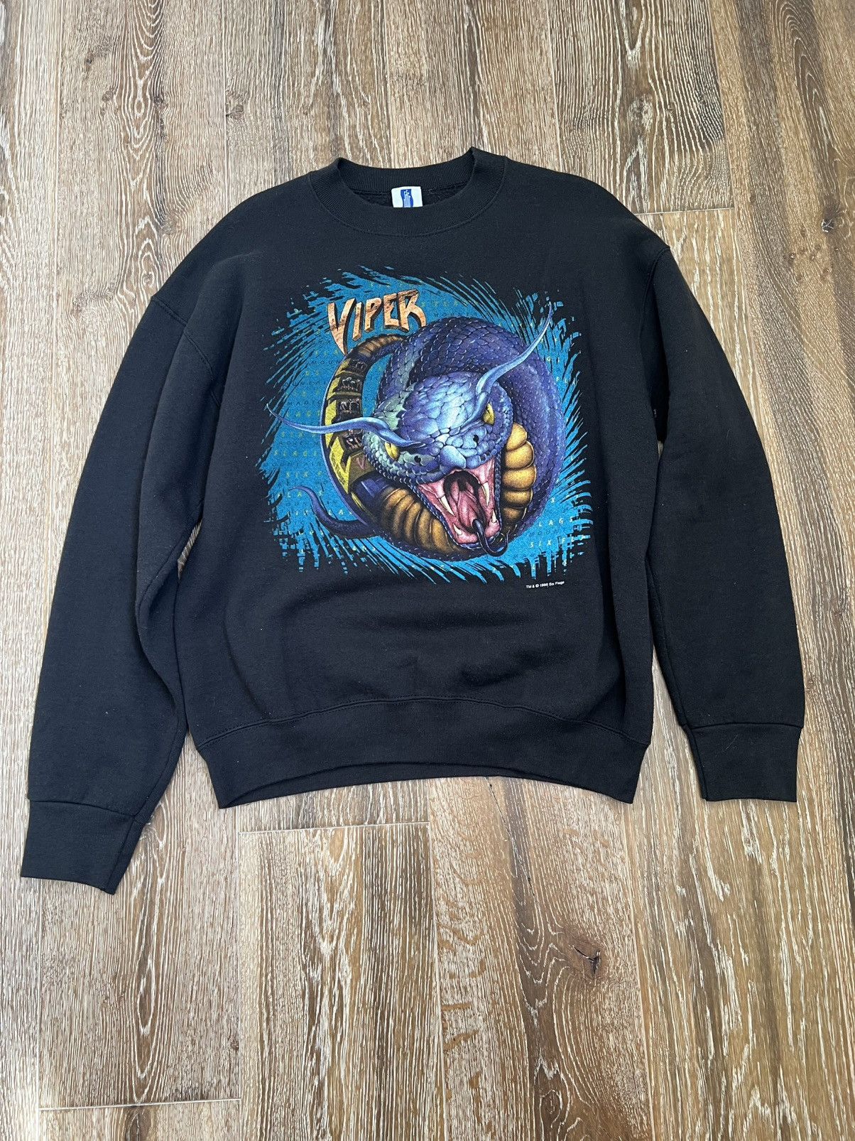 Vintage 1996 Six Flags Viper Roller Coaster sweater