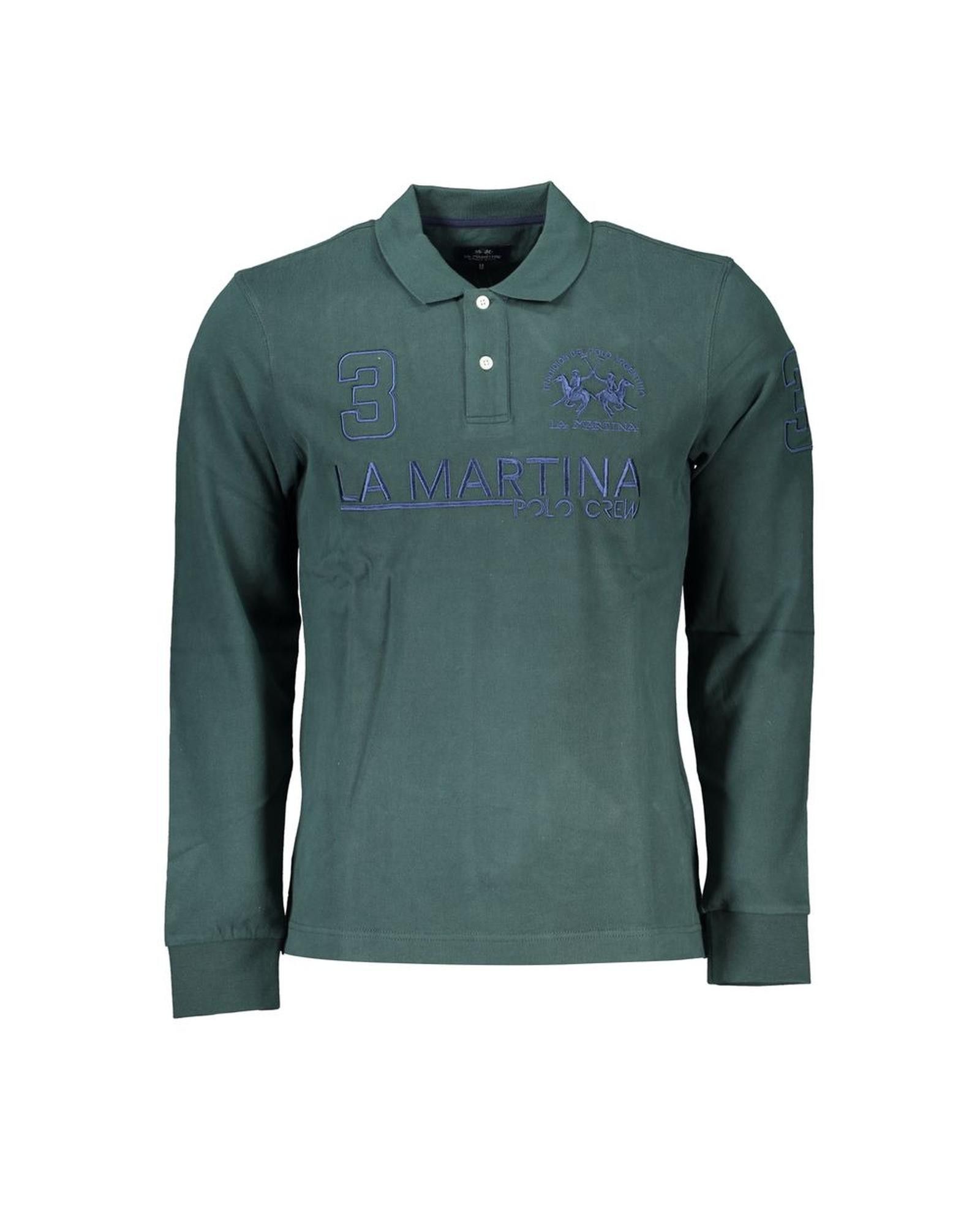 La Martina Verde Cotton Men Polo Shirt