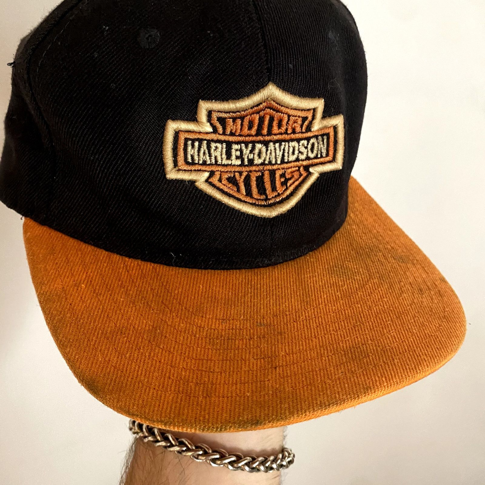 Harley Davidson × Vintage Vintage Harley Davidson Snapback Hat Embroidered Distressed Size ONE SIZE - 3 Thumbnail