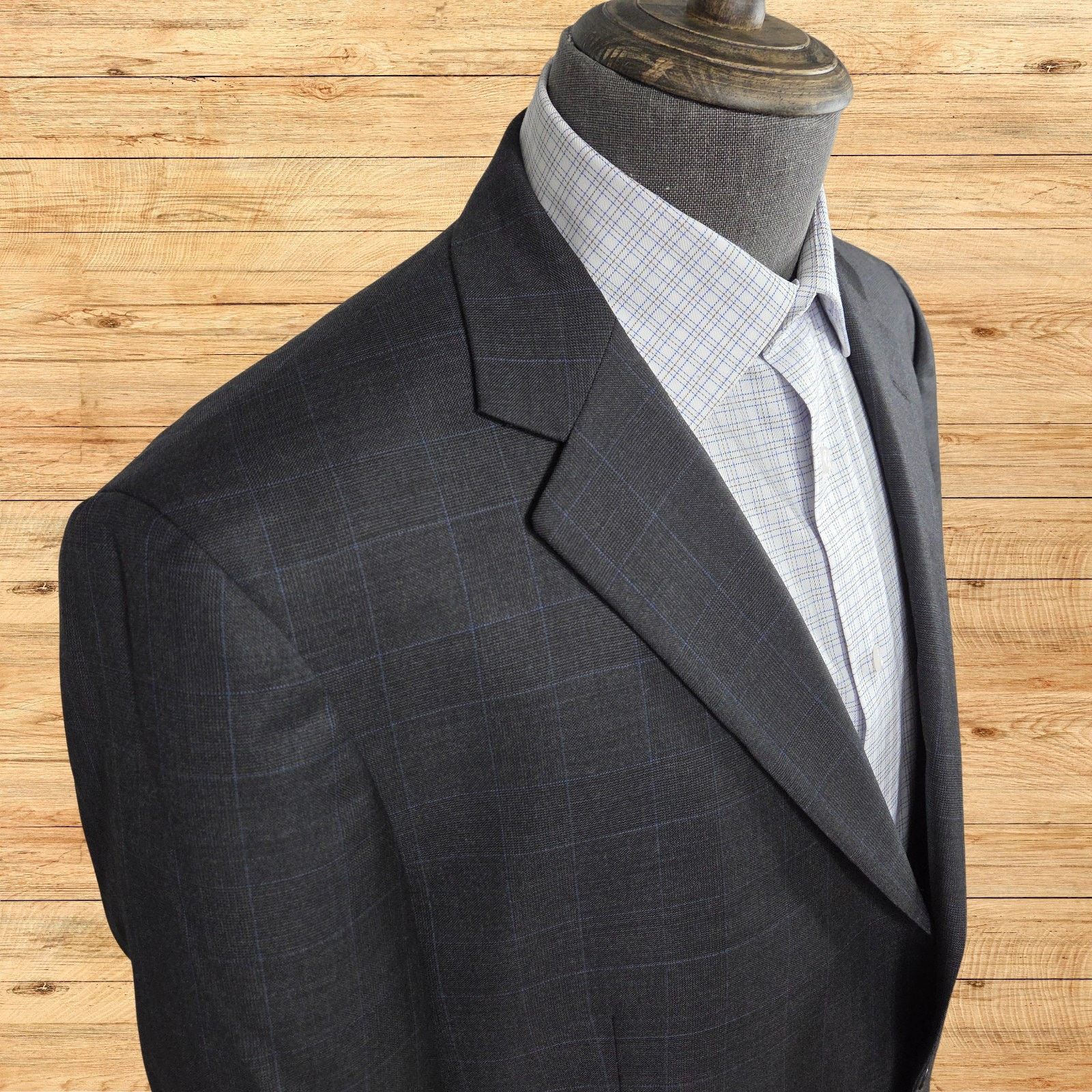 Brooks Brothers Brooks Brothers 1818 Madison Mens 46L Saxxon Wool Charcoal Size 46L - 2 Thumbnail