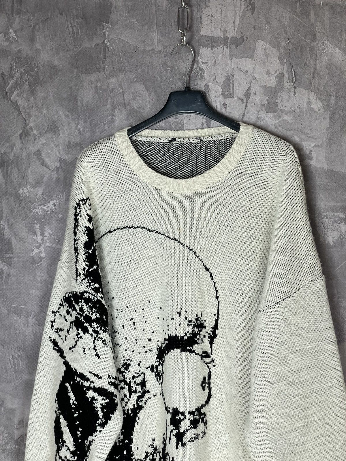 Vintage Vintage Skull Sweater Knit Y2K Avant Garde Baggy Punk Size US L / EU 52-54 / 3 - 2 Thumbnail