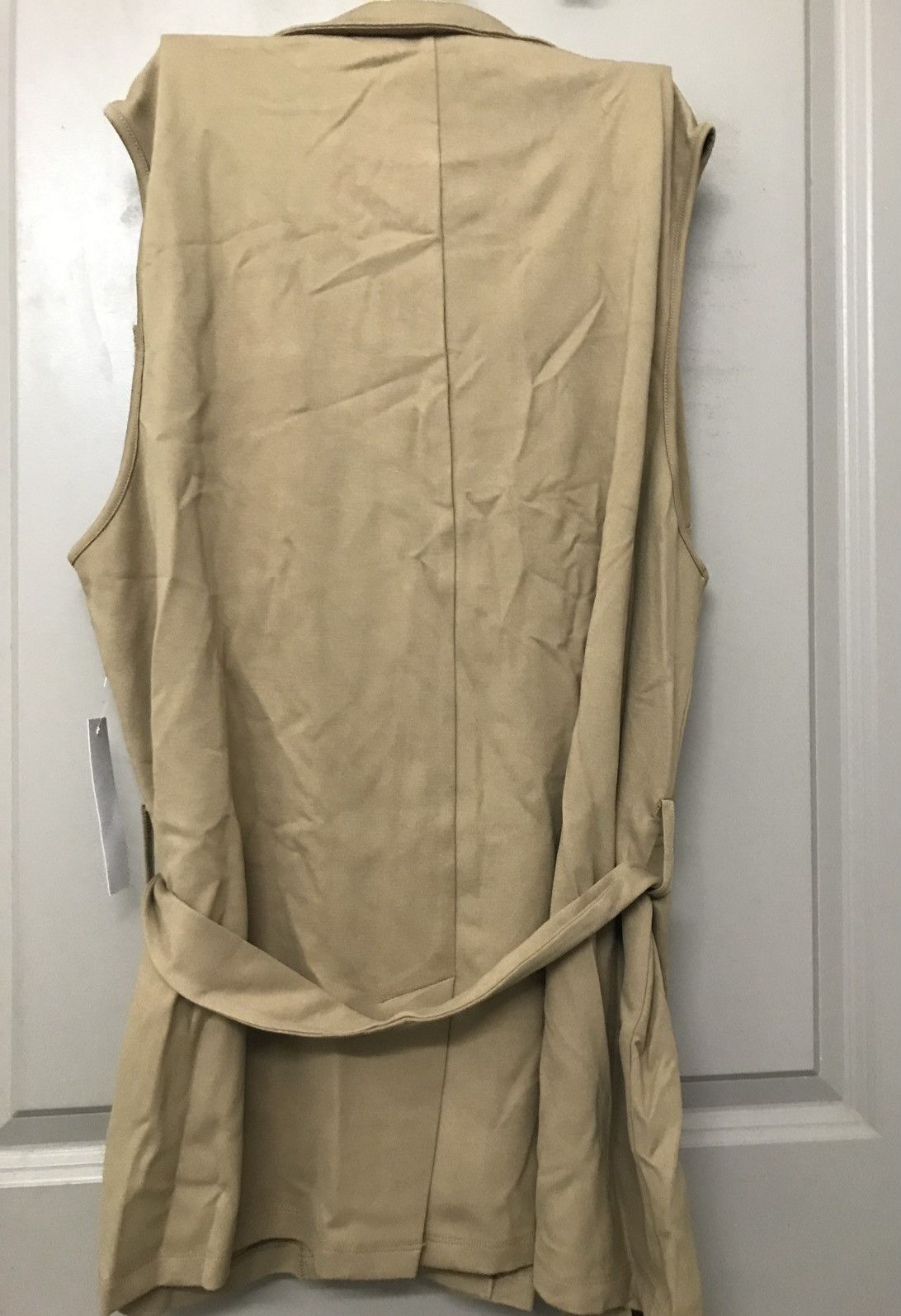 Venus Sleeveless Blazer Short Set - Camel Size 40" / US 18 - 3 Thumbnail