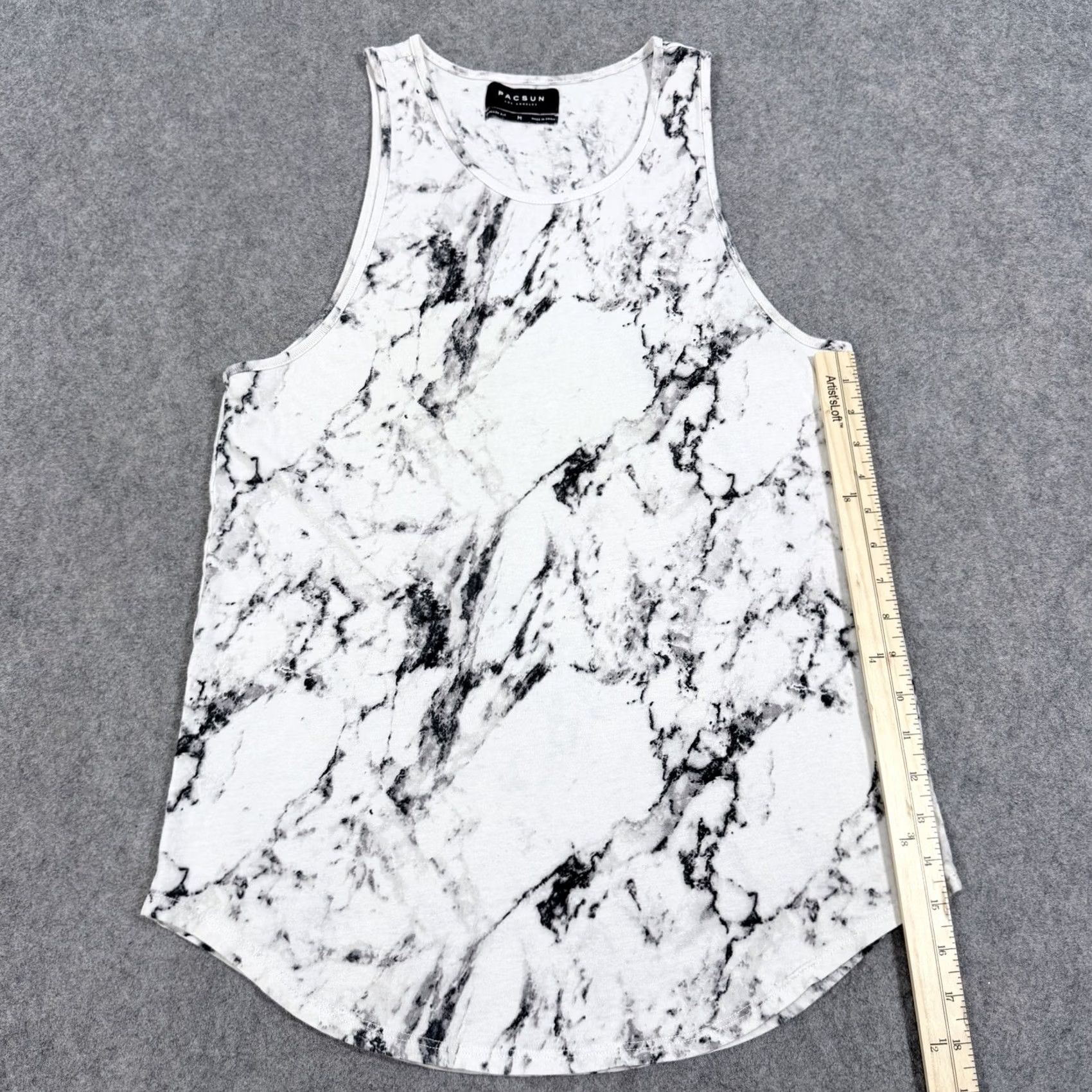 Pacsun Pacsun Scallop Fit Activewear Tank Top Women's Medium White Marble Print Size M / US 6-8 / IT 42-44 - 6 Thumbnail