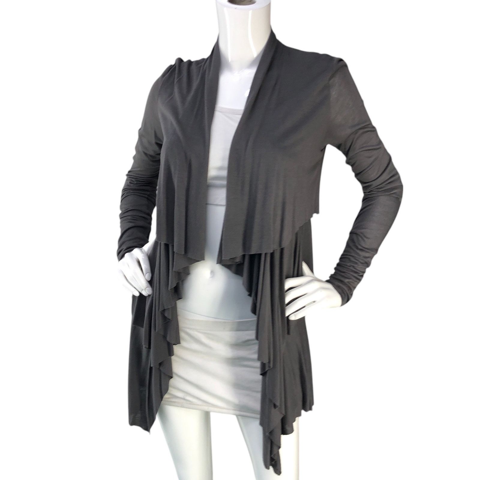 Bailey 44 Bailey 44 Size S Cardigan Open Tiered Ruffle Gray USA MADE Size S / US 4 / IT 40 - 1 Thumbnail