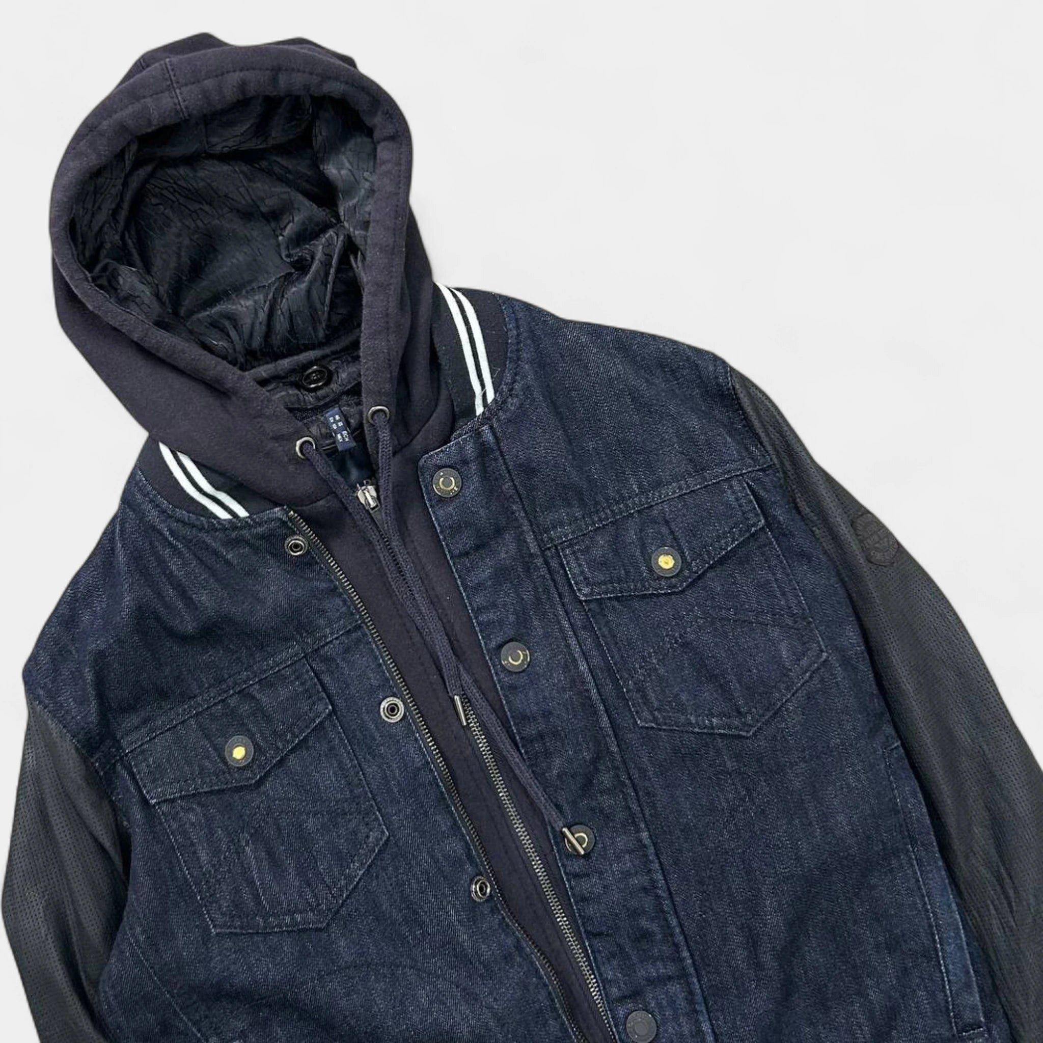 Armani Armani Jeans Double Layer Dark Blue Denim Jacket Size US XS / EU 42 / 0 - 2 Thumbnail