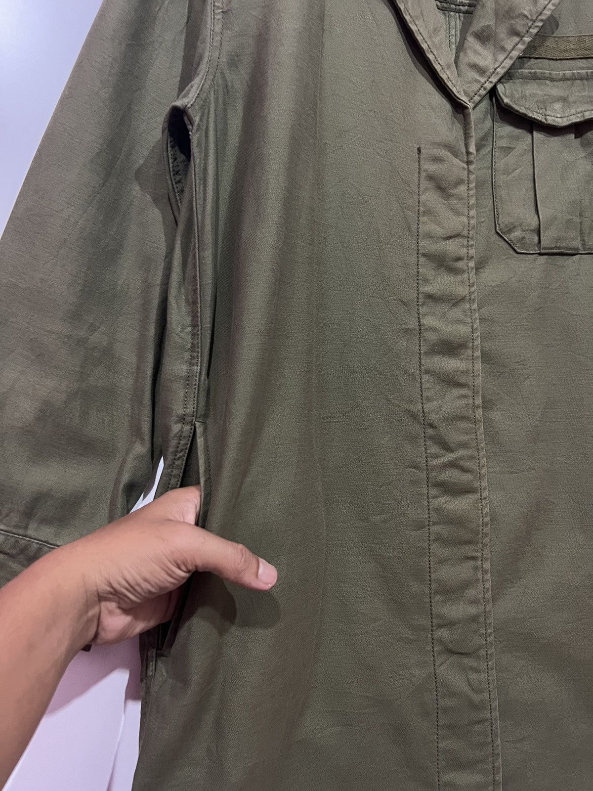 Japanese Brand 🔥 BACK NUMBER OLIVE MILITARY STYLE LONG JACKET - M Size M / US 6-8 / IT 42-44 - 6 Thumbnail