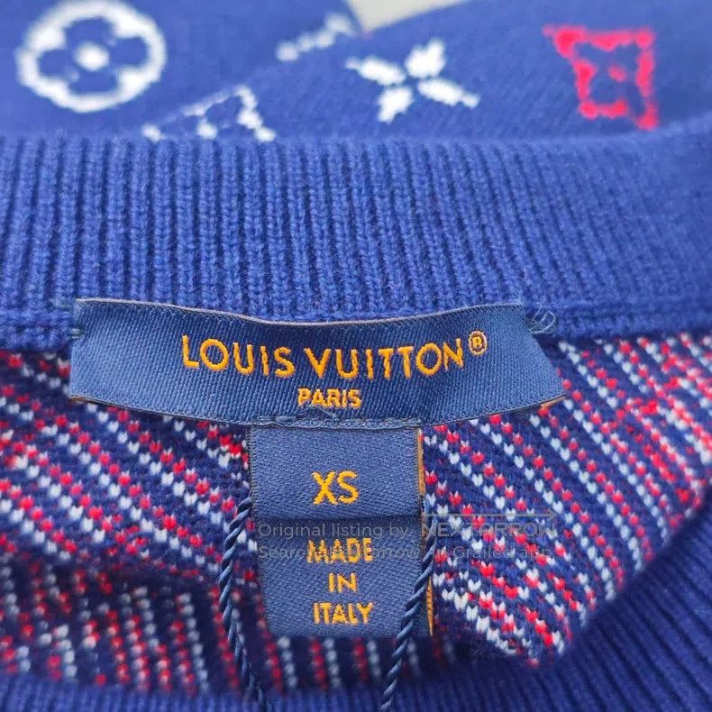 Louis Vuitton Louis Vuitton Blue full logo sweater Size US XS / EU 42 / 0 - 5 Thumbnail