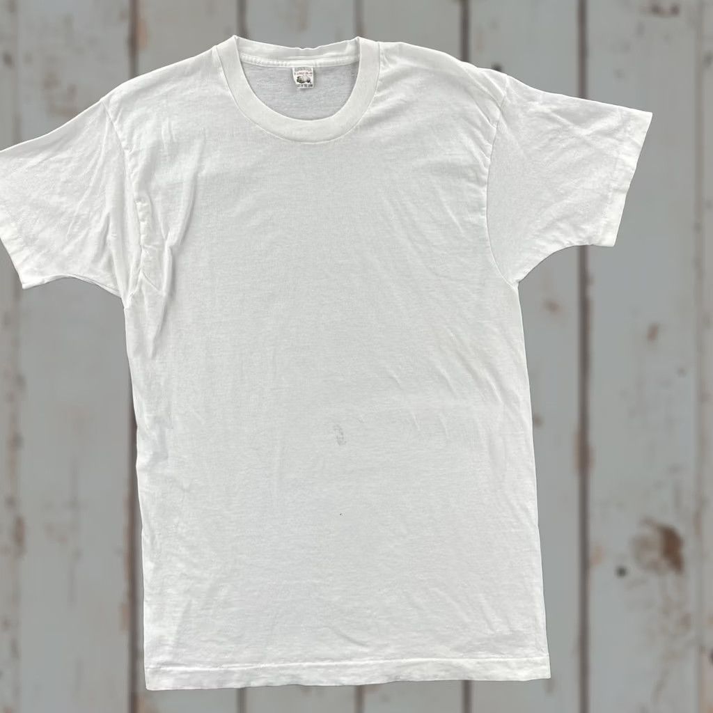 Fruit Of The Loom VINTAGE Fruit of the Loom T-Shirt Mens XL Solid White Short Sleeve USA Made EUC Size US XL / EU 56 / 4 - 1 Thumbnail