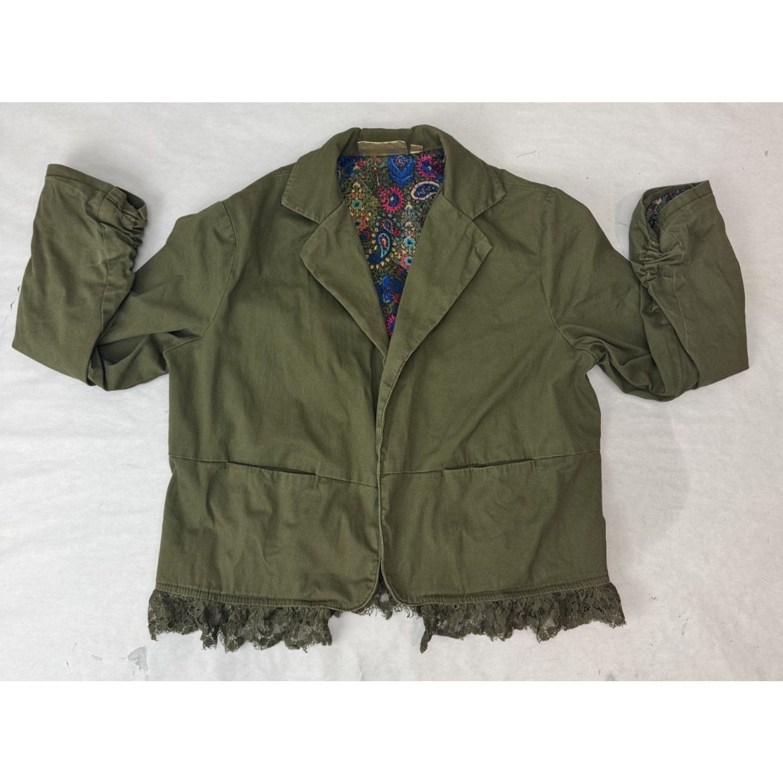 Vera Wang Grunge Princess Vera Wang Jacket Green Lace Paisley Small Size S / US 4 / IT 40 - 1 Thumbnail