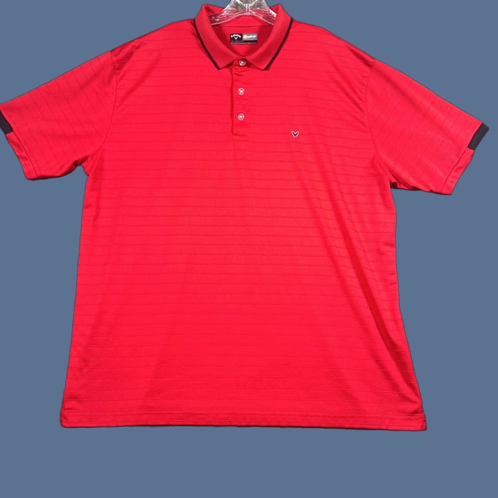 Callaway Callaway Polo Shirt 2XL Red Striped Opti Dri Performance Golf Stretch Mens Size US XXL / EU 58 / 5 - 1 Thumbnail
