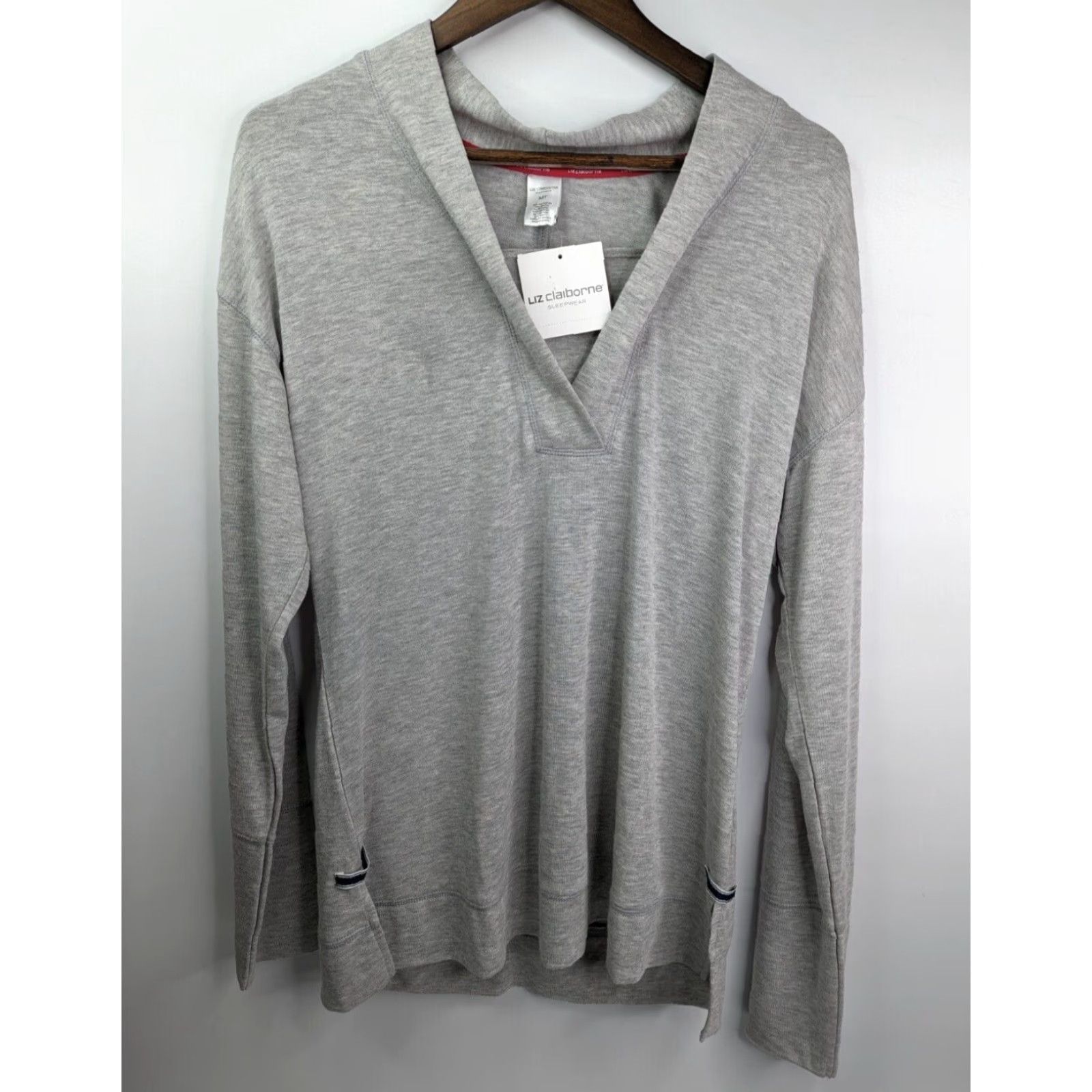 Liz Claiborne Liz Claiborne Sleepwear SLEEP TOP Shirt Womens Tall M Gray Long Sleeve NWT Size M / US 6-8 / IT 42-44 - 2 Thumbnail